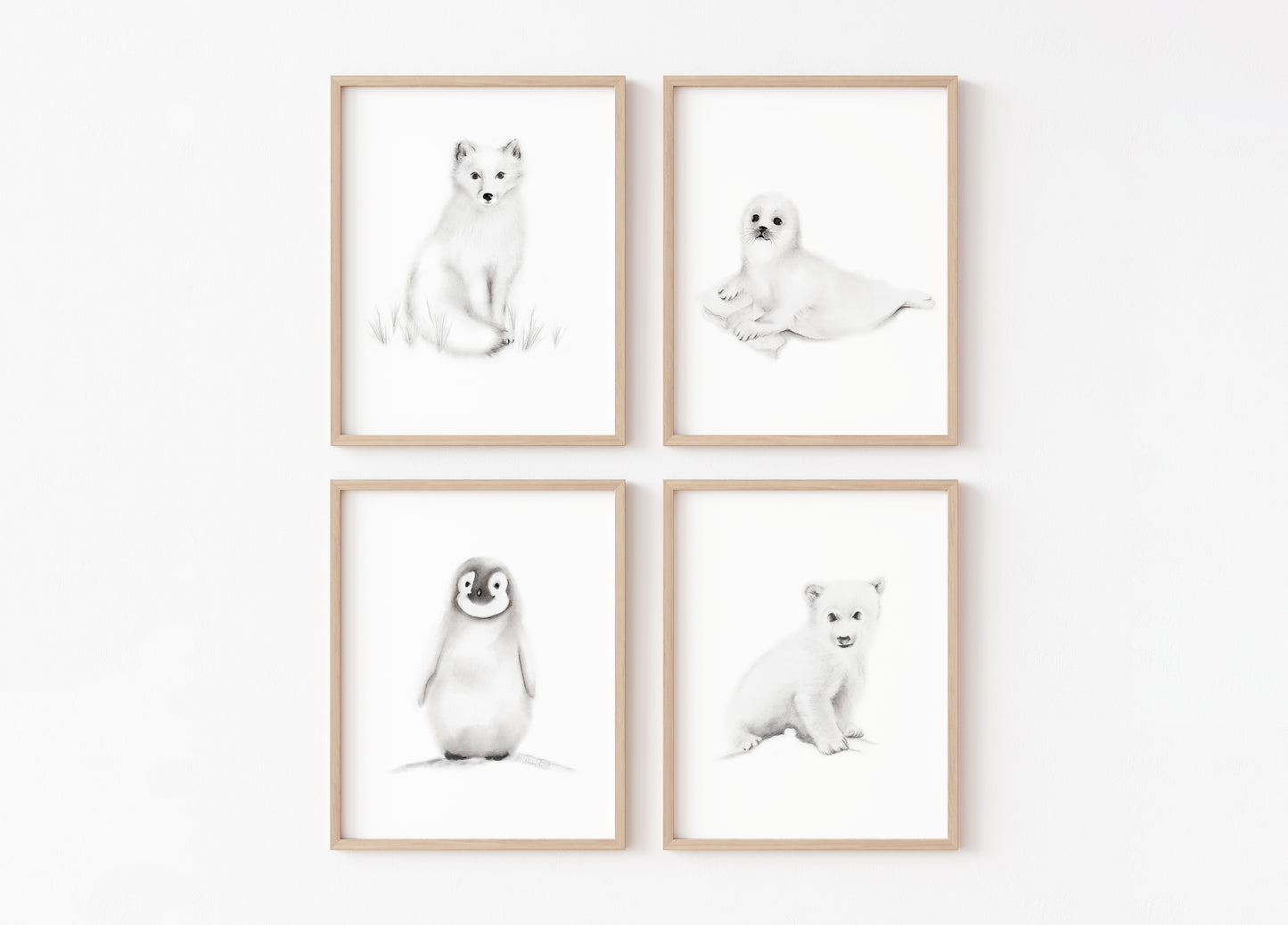 Arctic Nursery Art Prints - Set of 4 - Studio Q - Art by Nicky Quartermaine Scott