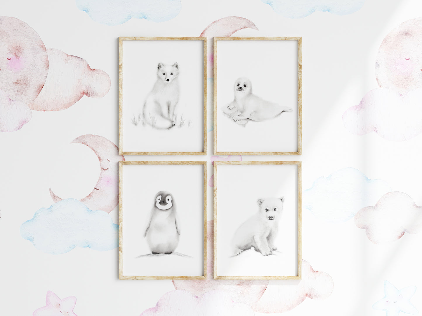Arctic Nursery Art Prints - Set of 4 - Studio Q - Art by Nicky Quartermaine Scott