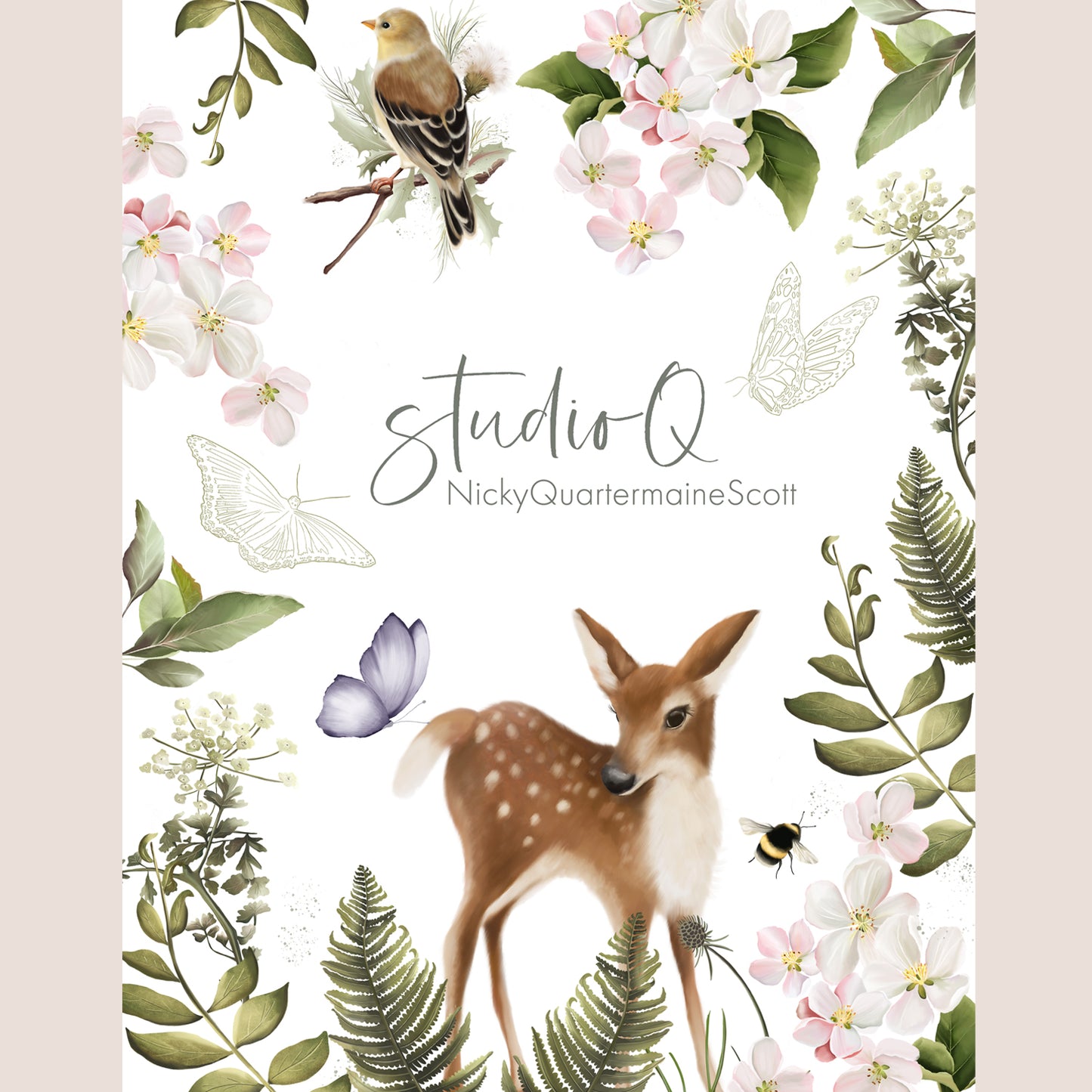 Woodland Bramble Dormouse Art Print