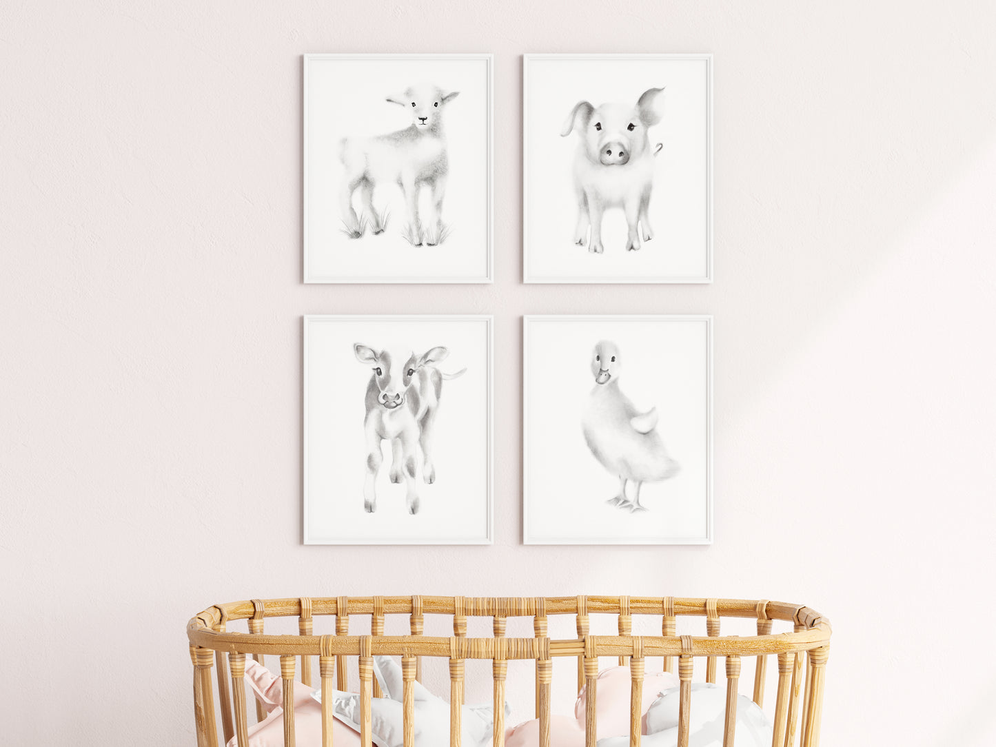 Farmhouse Nursery Prints - Set of 4 - Studio Q - Art by Nicky Quartermaine Scott