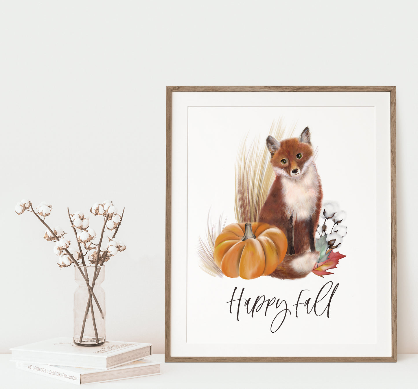 Happy Fall Fox Art Print- Studio Q - Art by Nicky Quartermaine Scott