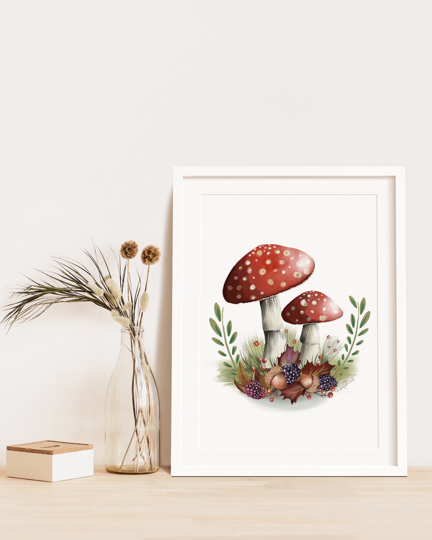 Mushroom Toadstool Print - Studio Q - Art by Nicky Quartermaine Scott