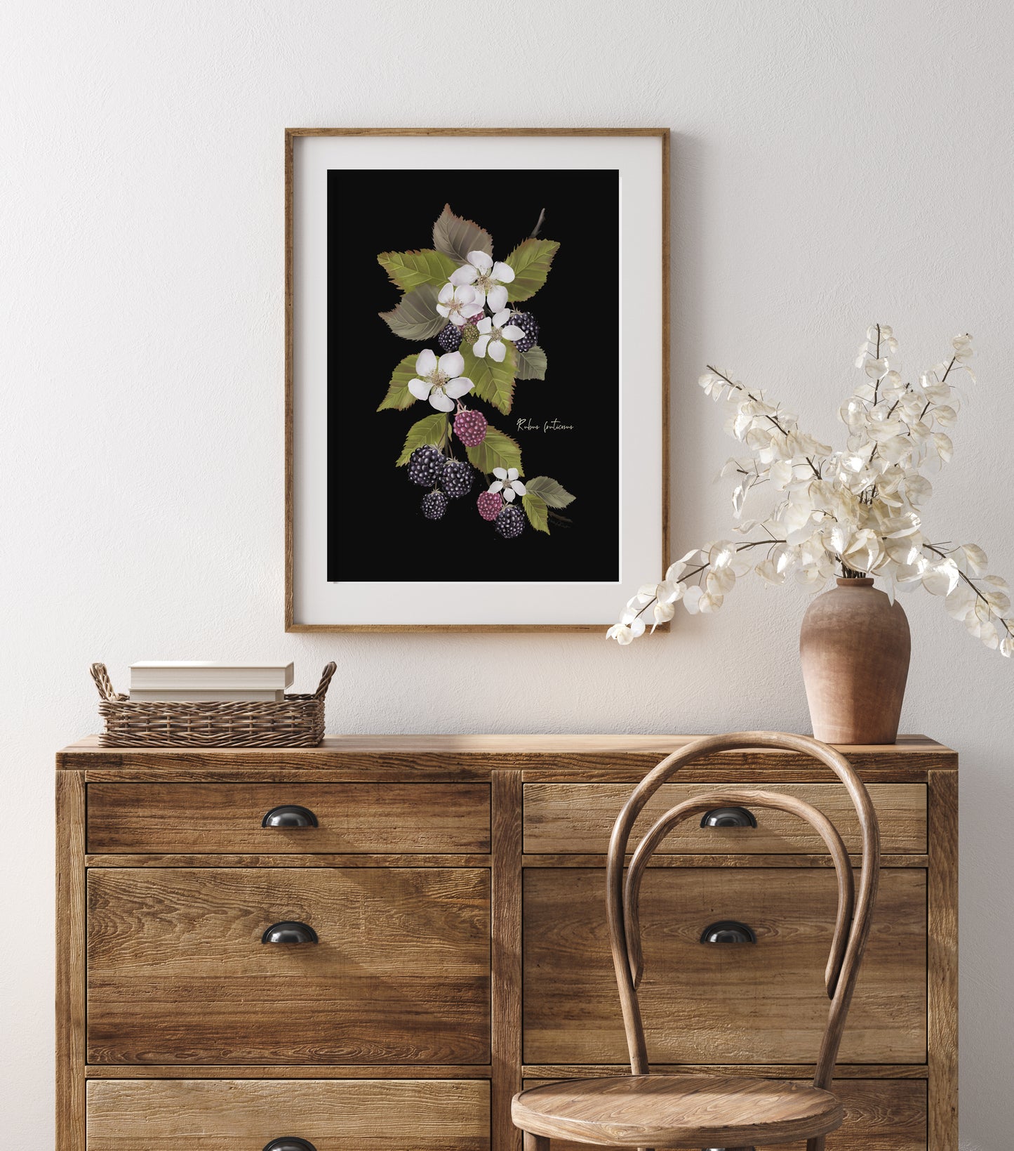 Blackberries Flower Art Print - Studio Q - Art by Nicky Quartermaine Scott