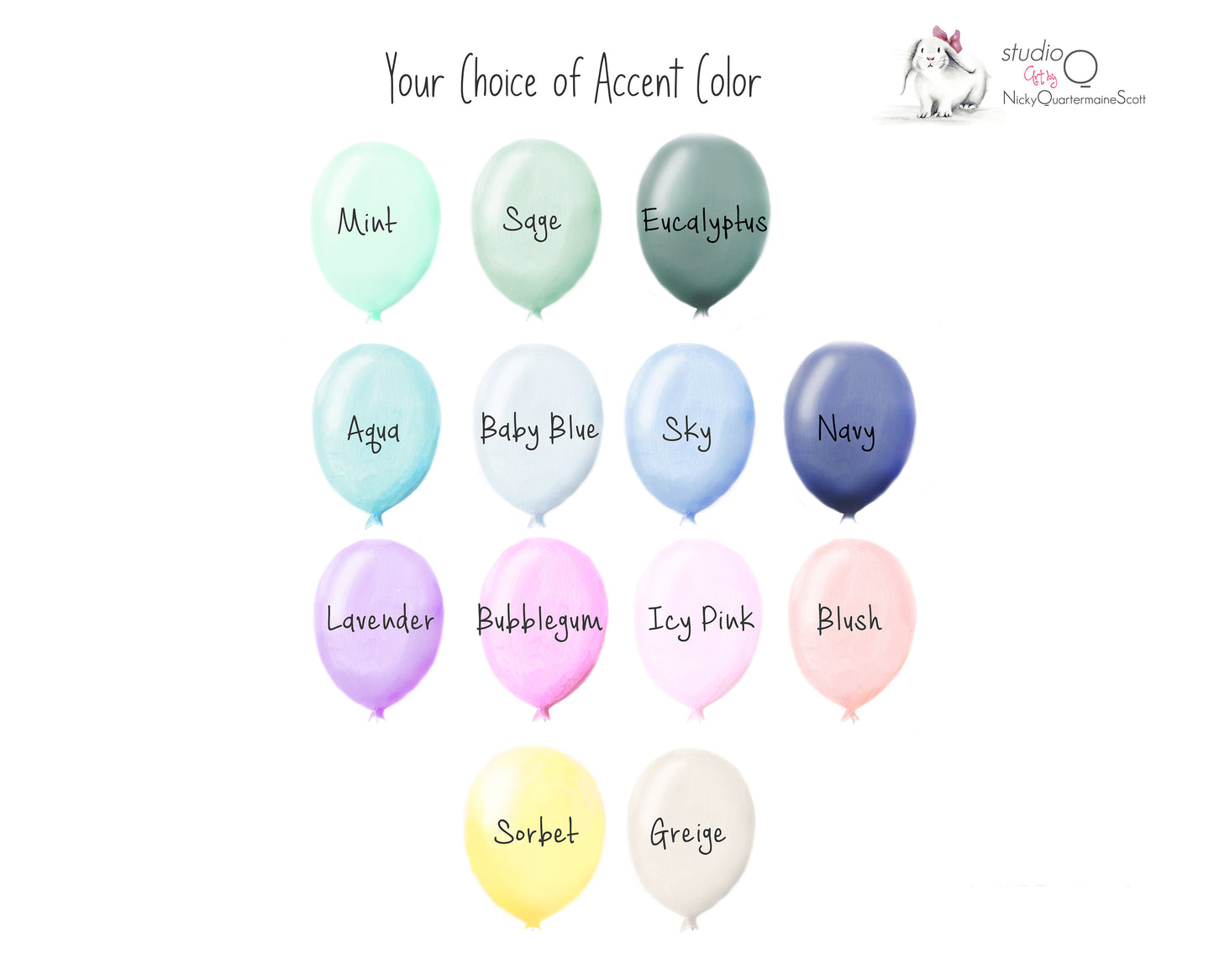 Otter with Balloons Art Print - Studio Q - Art by Nicky Quartermaine Scott