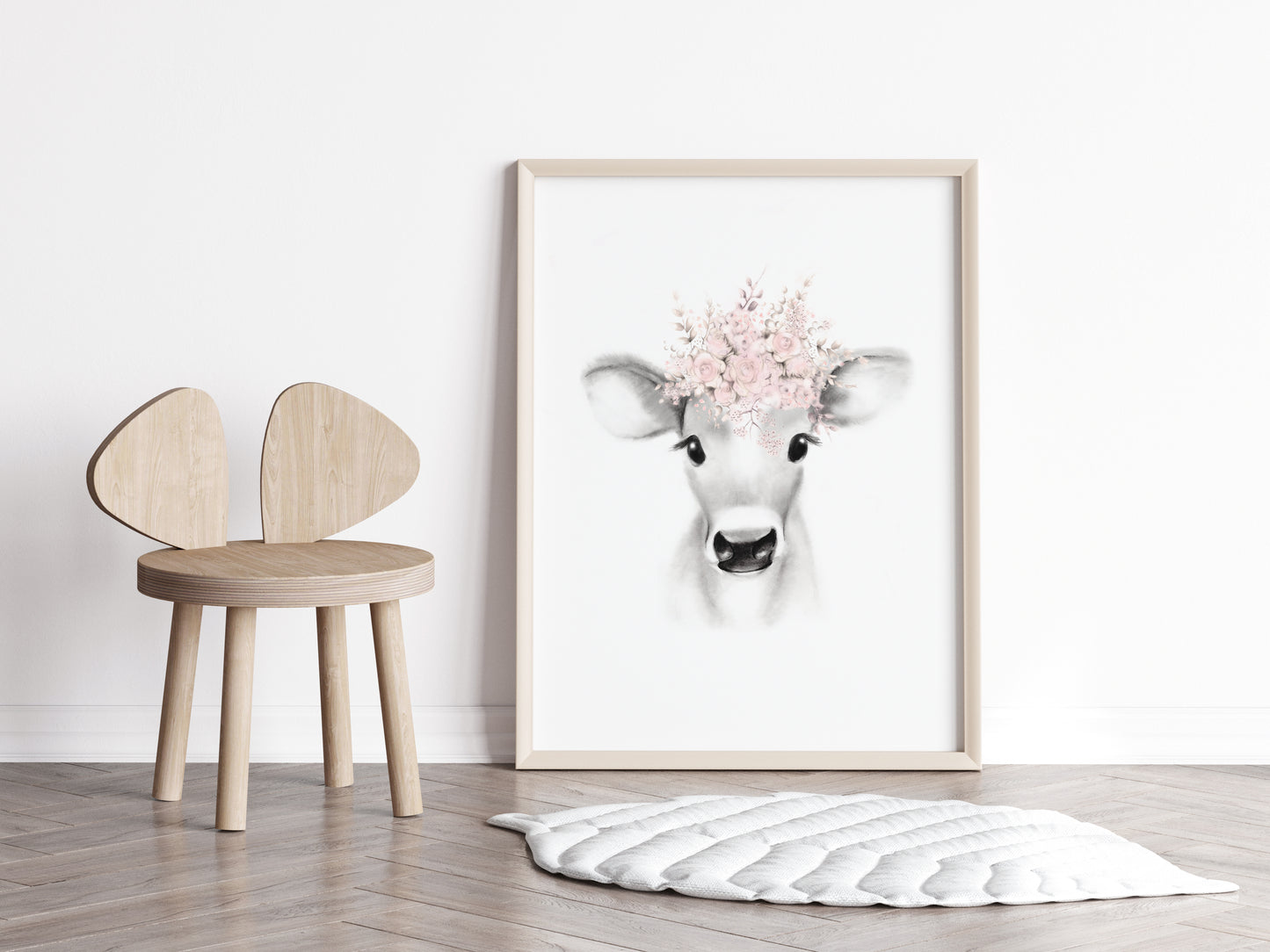 Cow with Floral Crown Print - Studio Q - Art by Nicky Quartermaine Scott