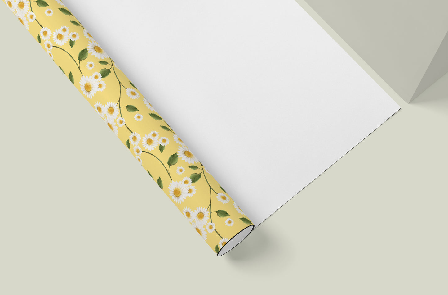 Daisy Flowers in Yellow Wrapping Paper- Studio Q - Art by Nicky Quartermaine Scott