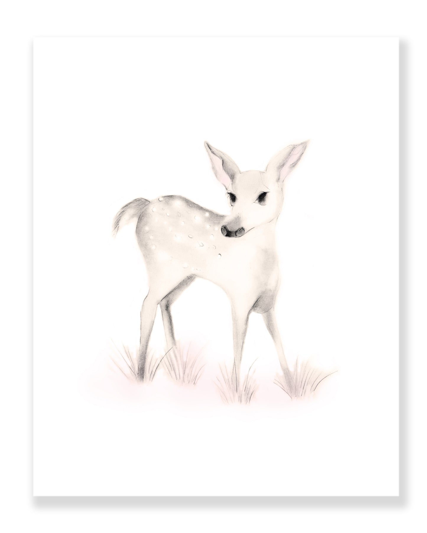 Deer Nursery Art Print - Sweet Blush - Studio Q - Art by Nicky Quartermaine Scott