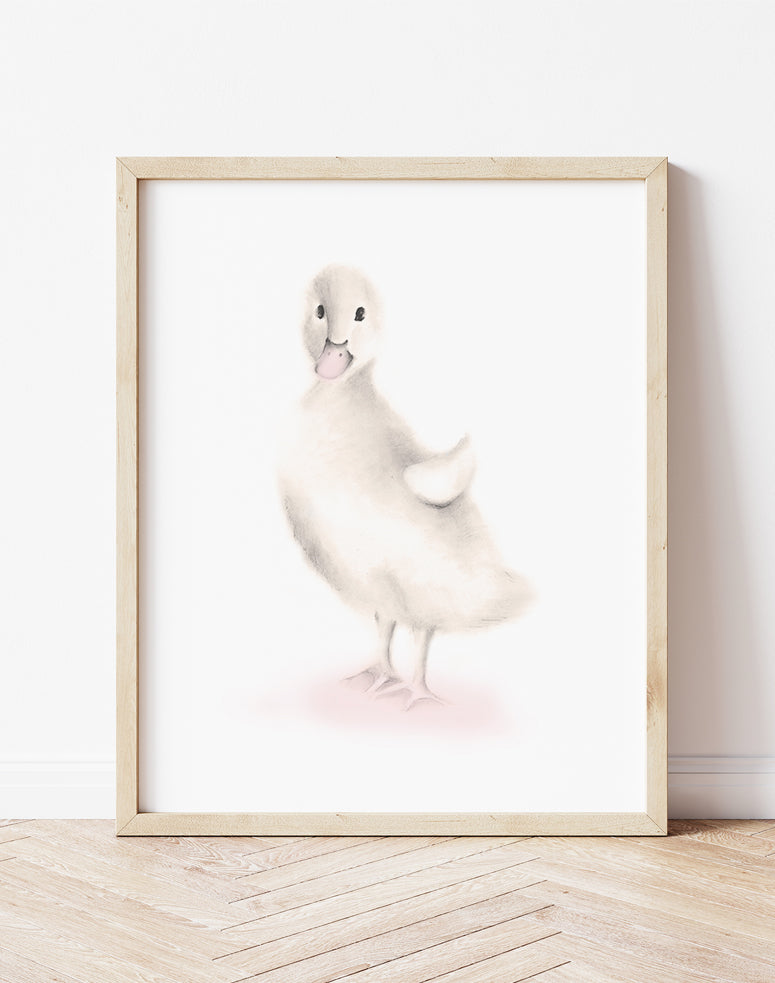 Duck Nursery Art Print in Sweet Blush- Studio Q - Art by Nicky Quartermaine Scott