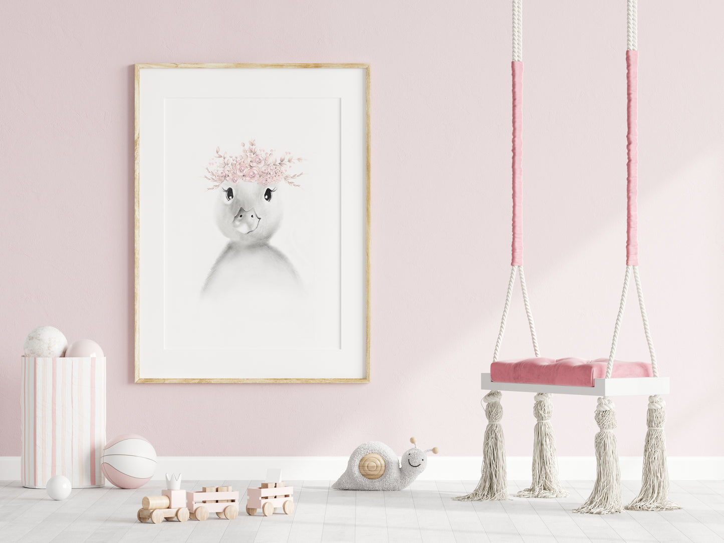 Baby Duckling Floral Crown Print - Studio Q - Art by Nicky Quartermaine Scott