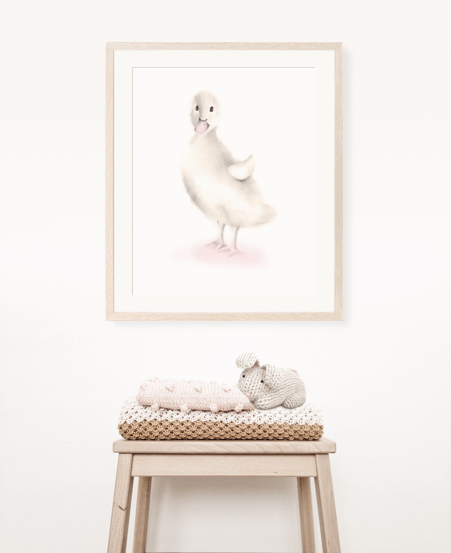 Duck Nursery Art Print in Sweet Blush- Studio Q - Art by Nicky Quartermaine Scott