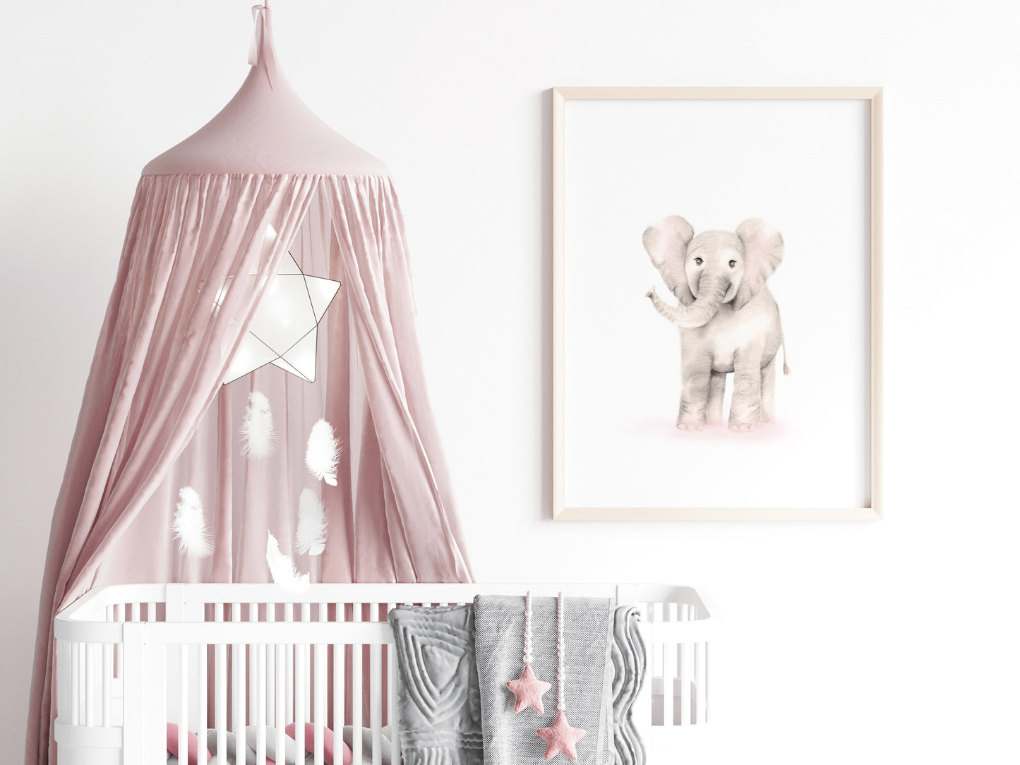 Elephant Nursery Art Print - Sweet Blush - Studio Q - Art by Nicky Quartermaine Scott