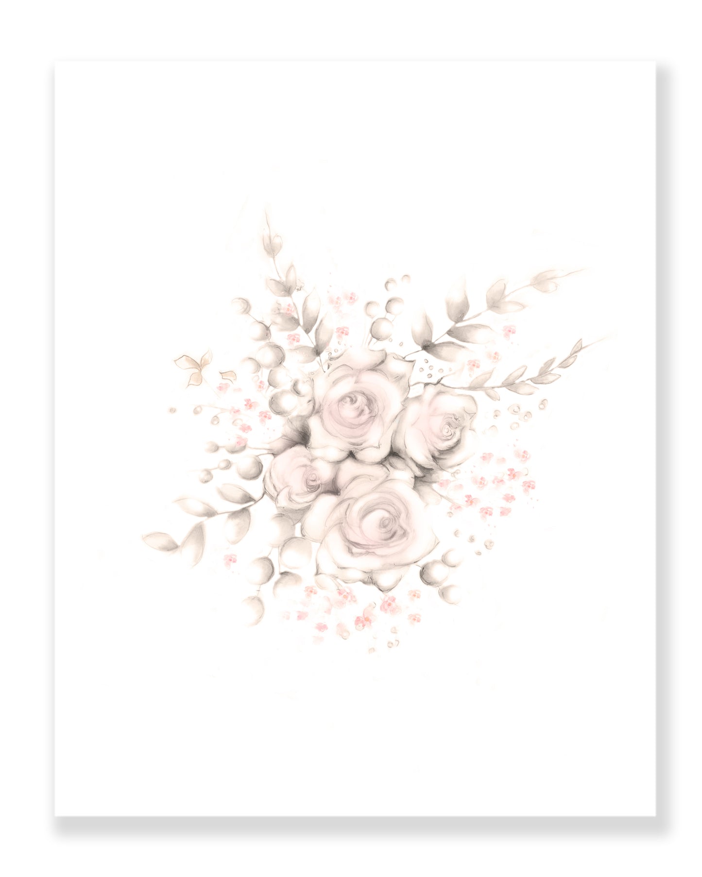 Flower 3 Art Print - Sweet Blush - Studio Q - Art by Nicky Quartermaine Scott