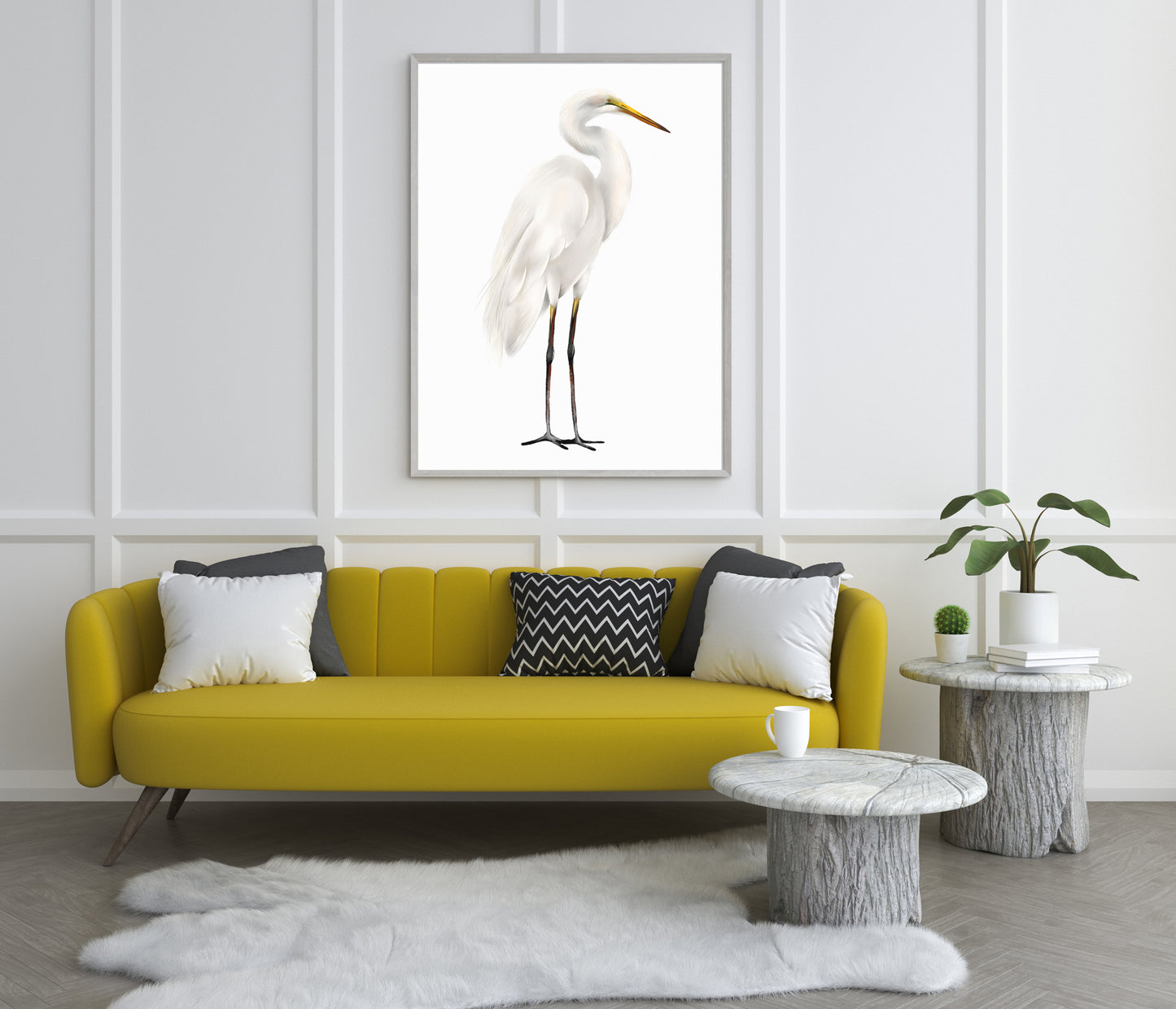 Great Egret Bird Art Print - Studio Q - Art by Nicky Quartermaine Scott