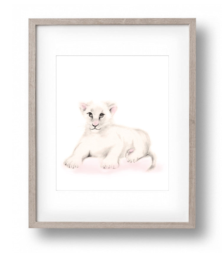 Lion Nursery Print - Sweet Blush - Studio Q - Art by Nicky Quartermaine Scott