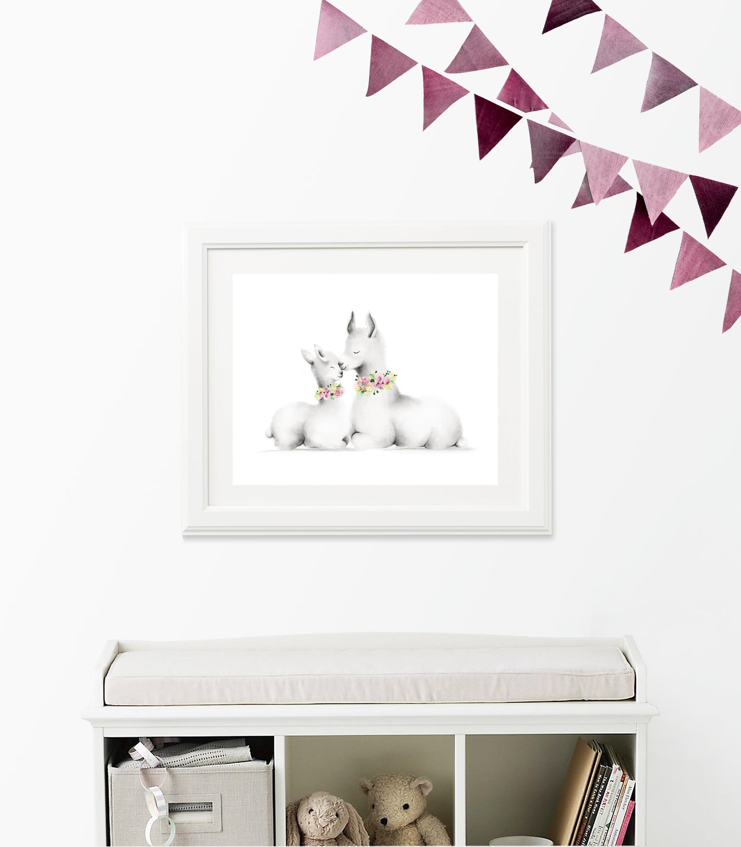 Llama Mama and Baby Print - Studio Q - Art by Nicky Quartermaine Scott
