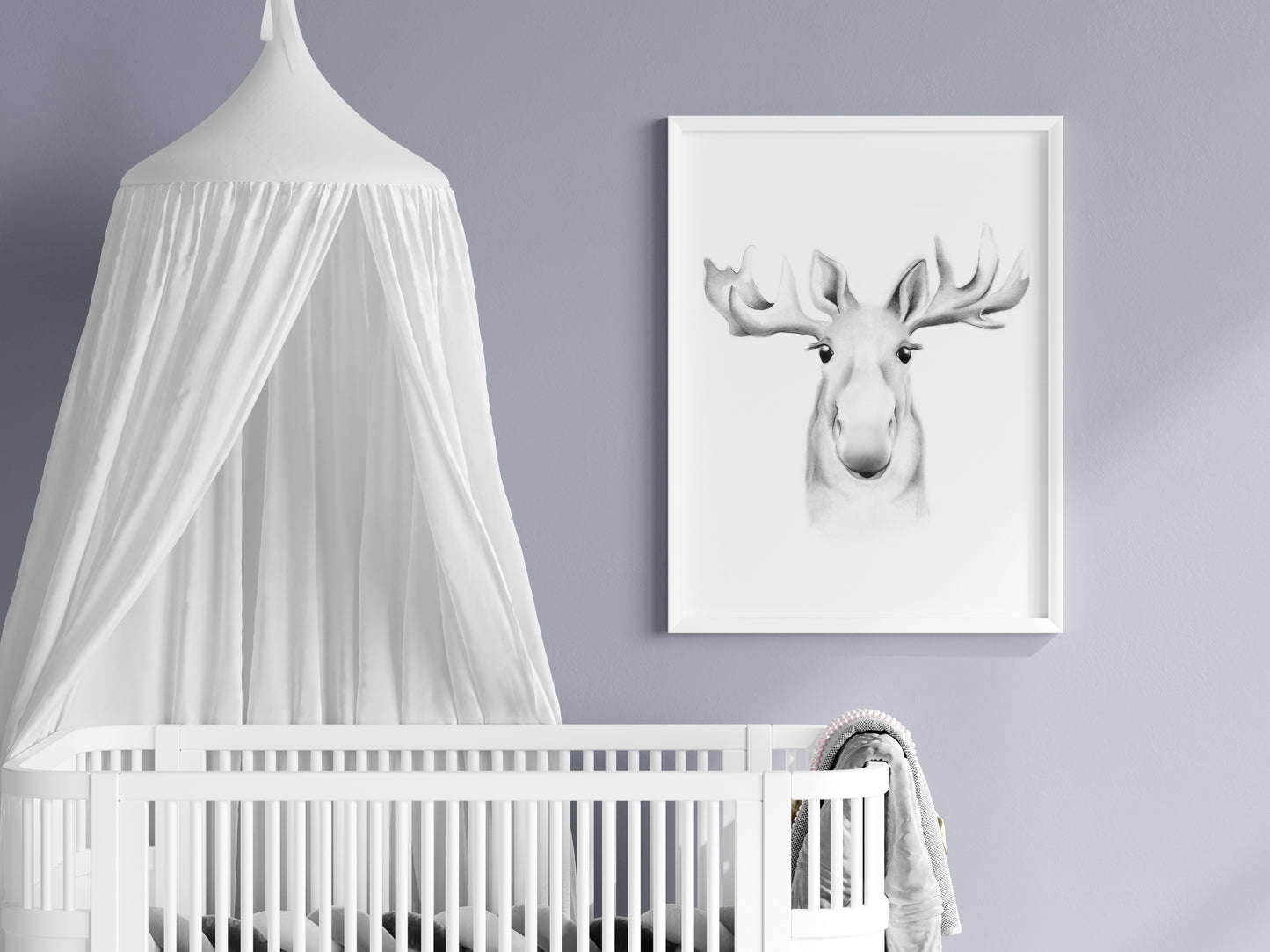 Moose Sketch Fluffy Face Print - Studio Q - Art by Nicky Quartermaine Scott