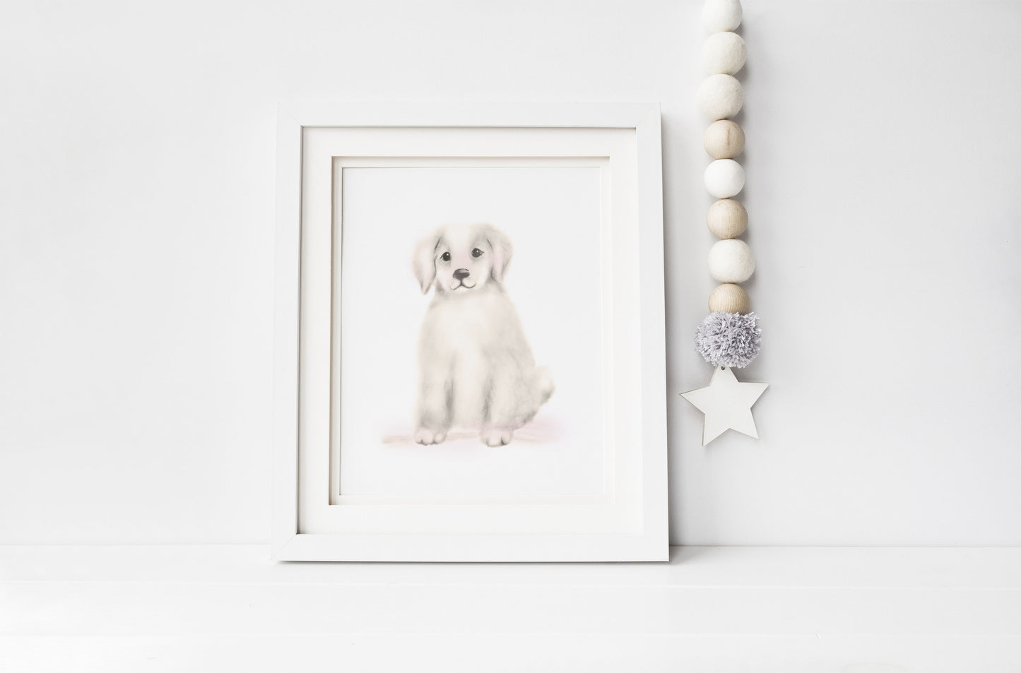 Puppy Nursery Art Print - Sweet Blush - Studio Q - Art by Nicky Quartermaine Scott