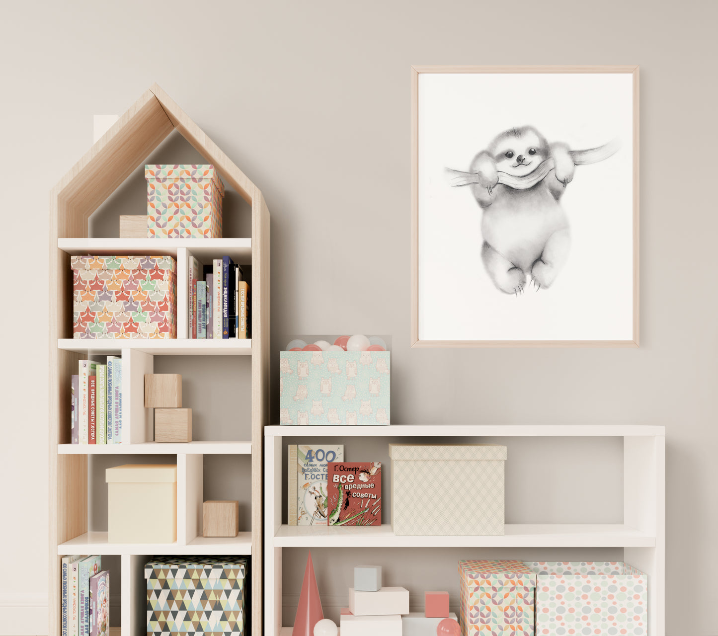 Sloth Pencil Drawing Print- Studio Q - Art by Nicky Quartermaine Scott