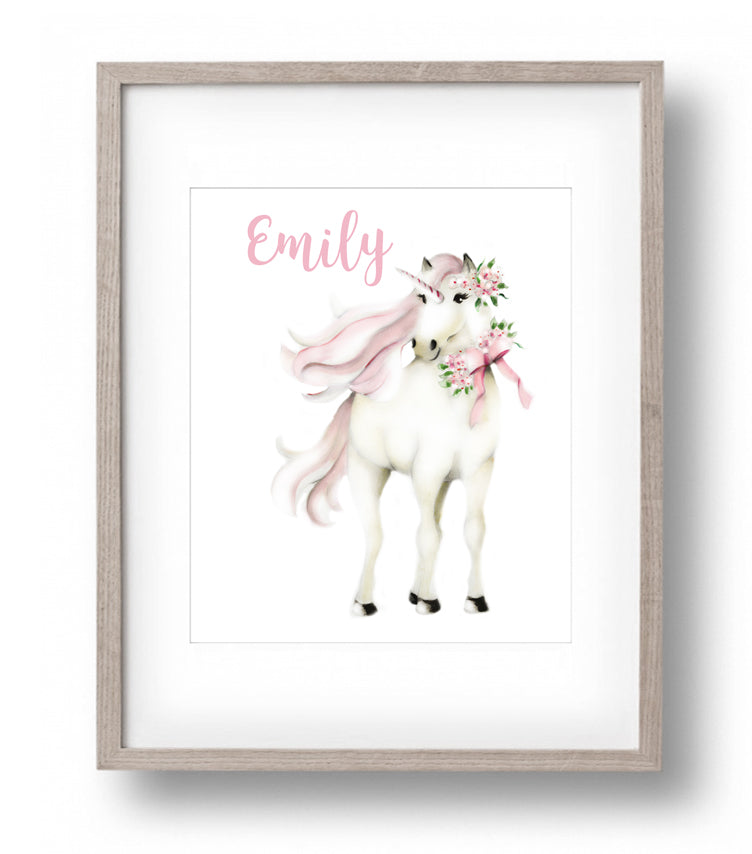 Unicorn Custom Name Print - Studio Q - Art by Nicky Quartermaine Scott