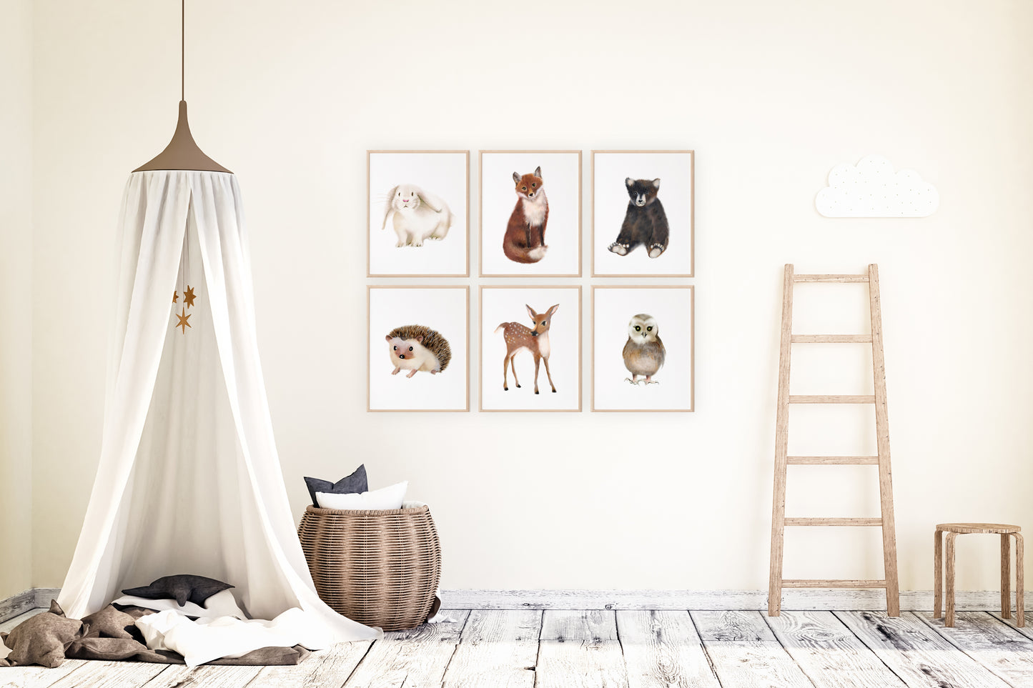 Woodland Nursery Art Set of 6 Prints