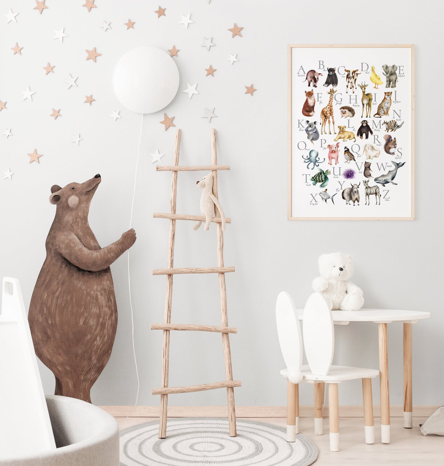 Animal ABC Alphabet Nursery Art - Unframed Print