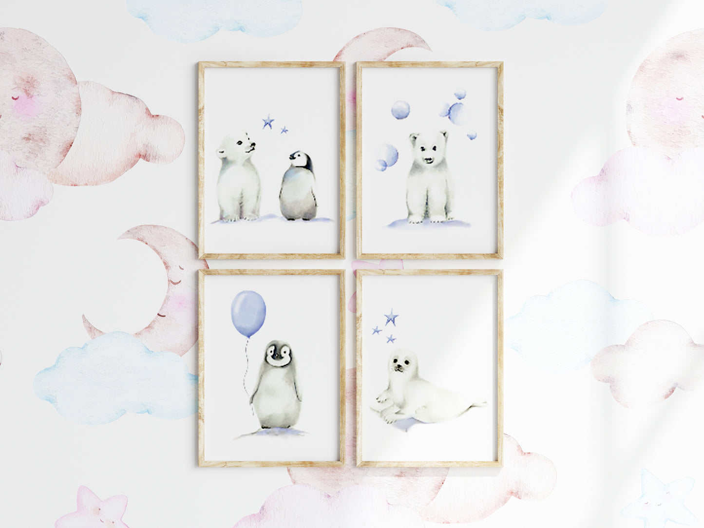 Arctic Friends Art Prints - Set of 4 - Studio Q - Art by Nicky Quartermaine Scott