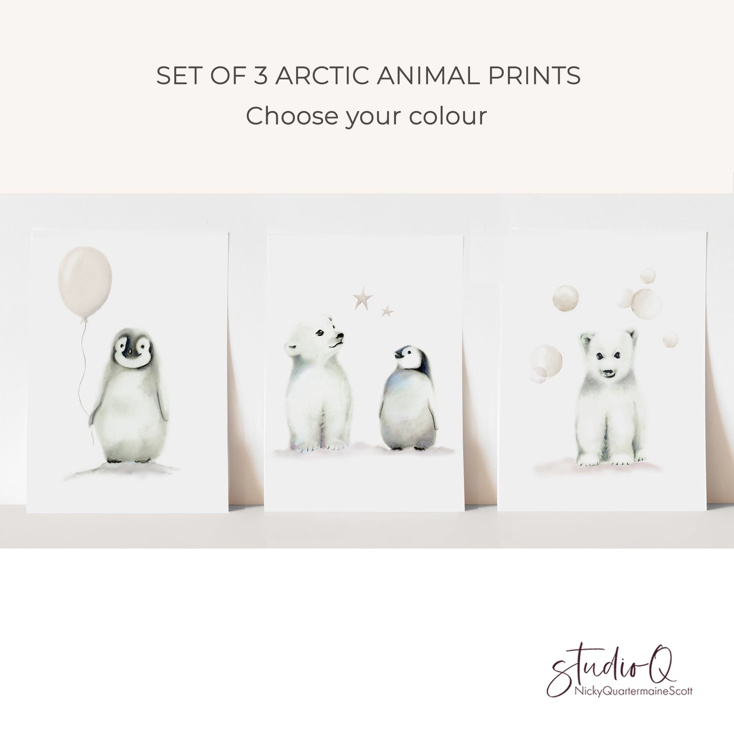 Arctic Friends Art Prints - Set of 3