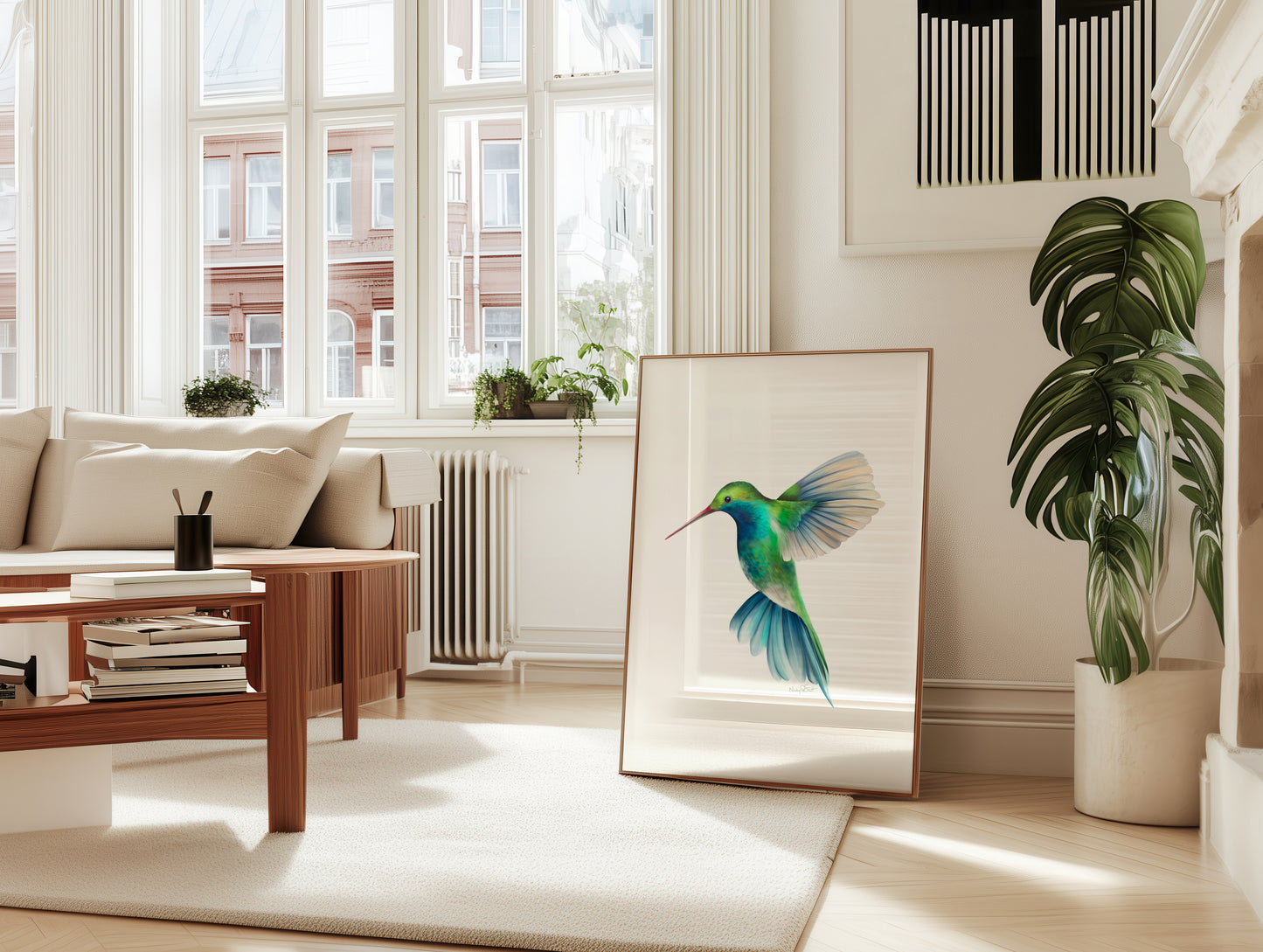 Blue and Green Hummingbird Art Print