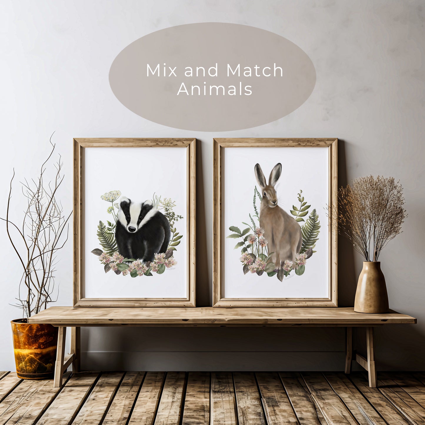 Bramble Woodland Friends Nursery Art Prints - Set of 2