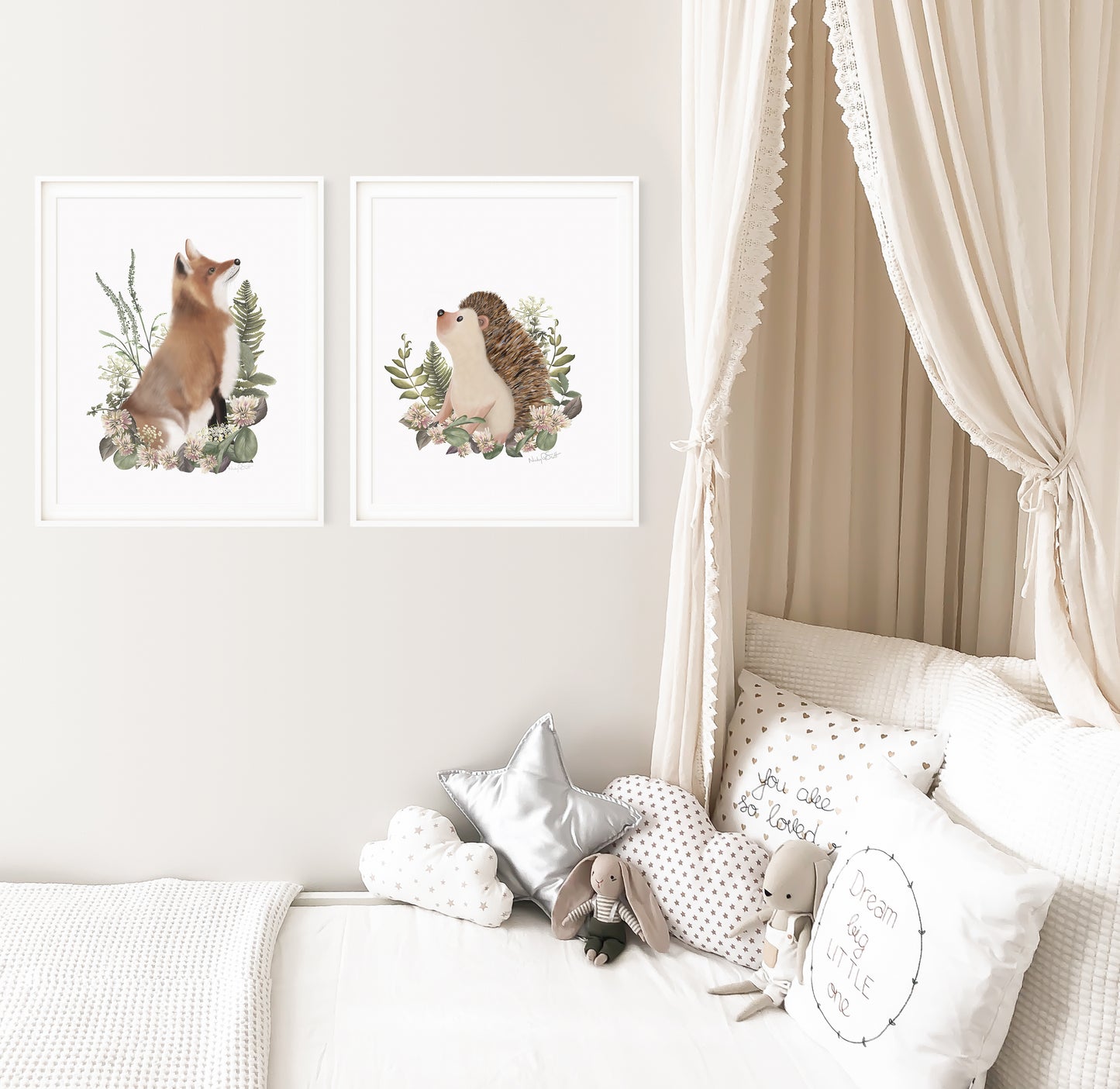 Bramble Woodland Friends Nursery Art Prints - Set of 2