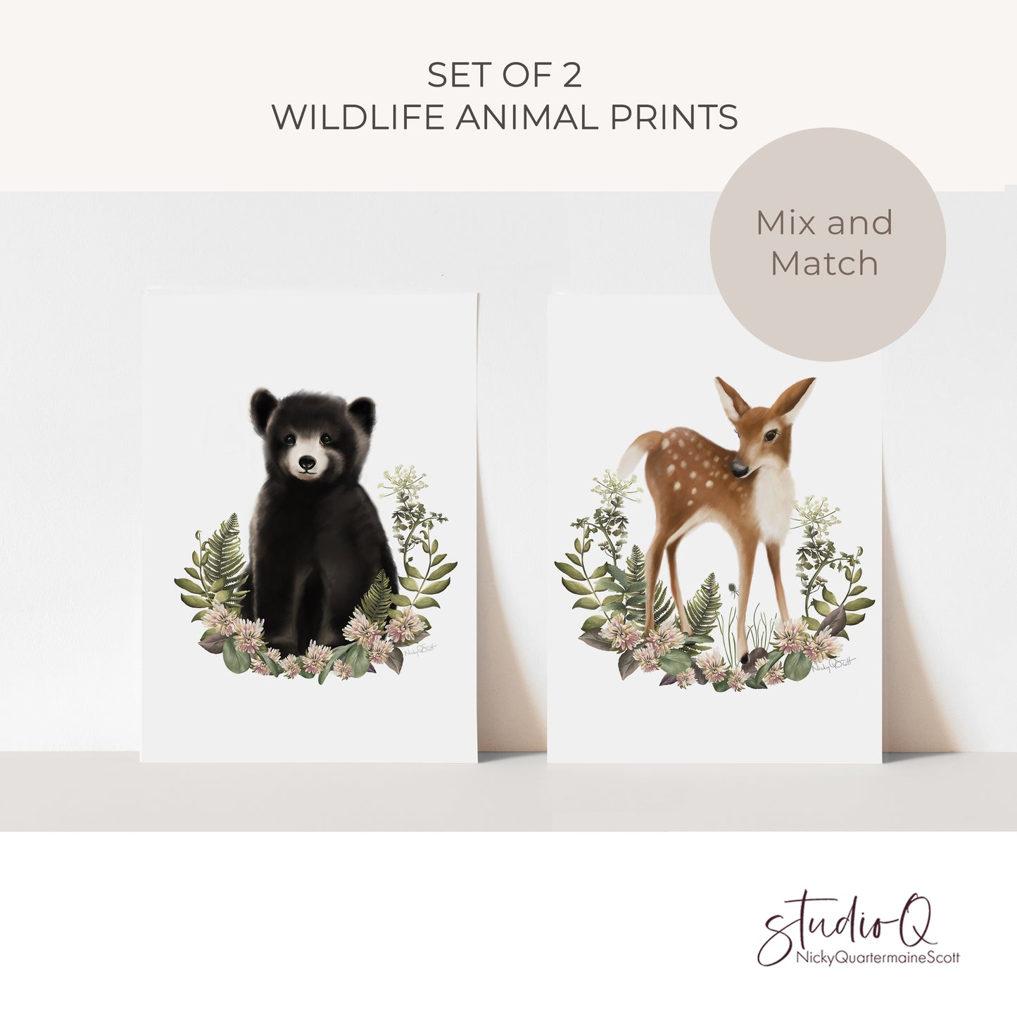 Bramble Woodland Friends Nursery Art Prints - Set of 2