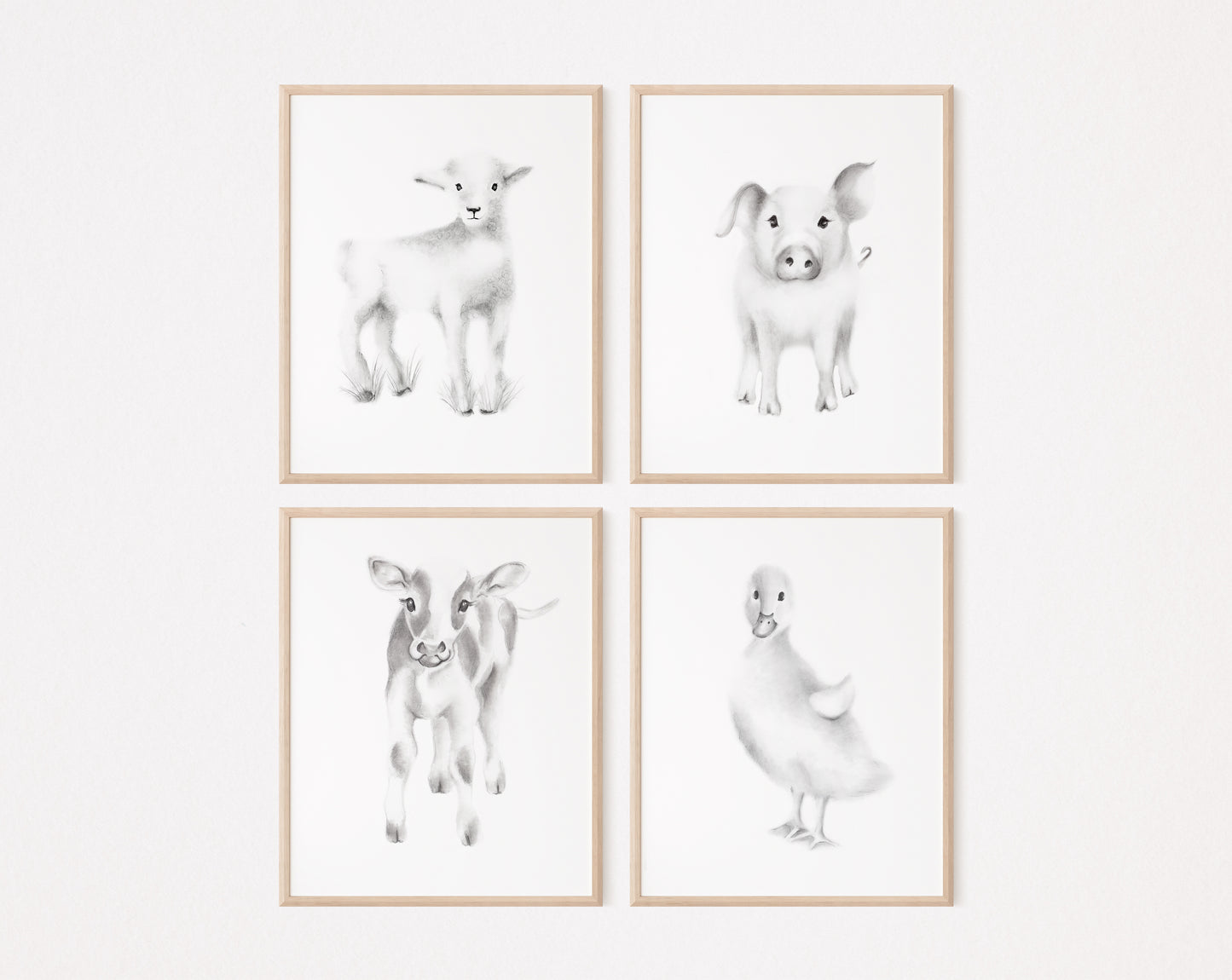 Farmhouse Nursery Prints - Set of 4 - Studio Q - Art by Nicky Quartermaine Scott