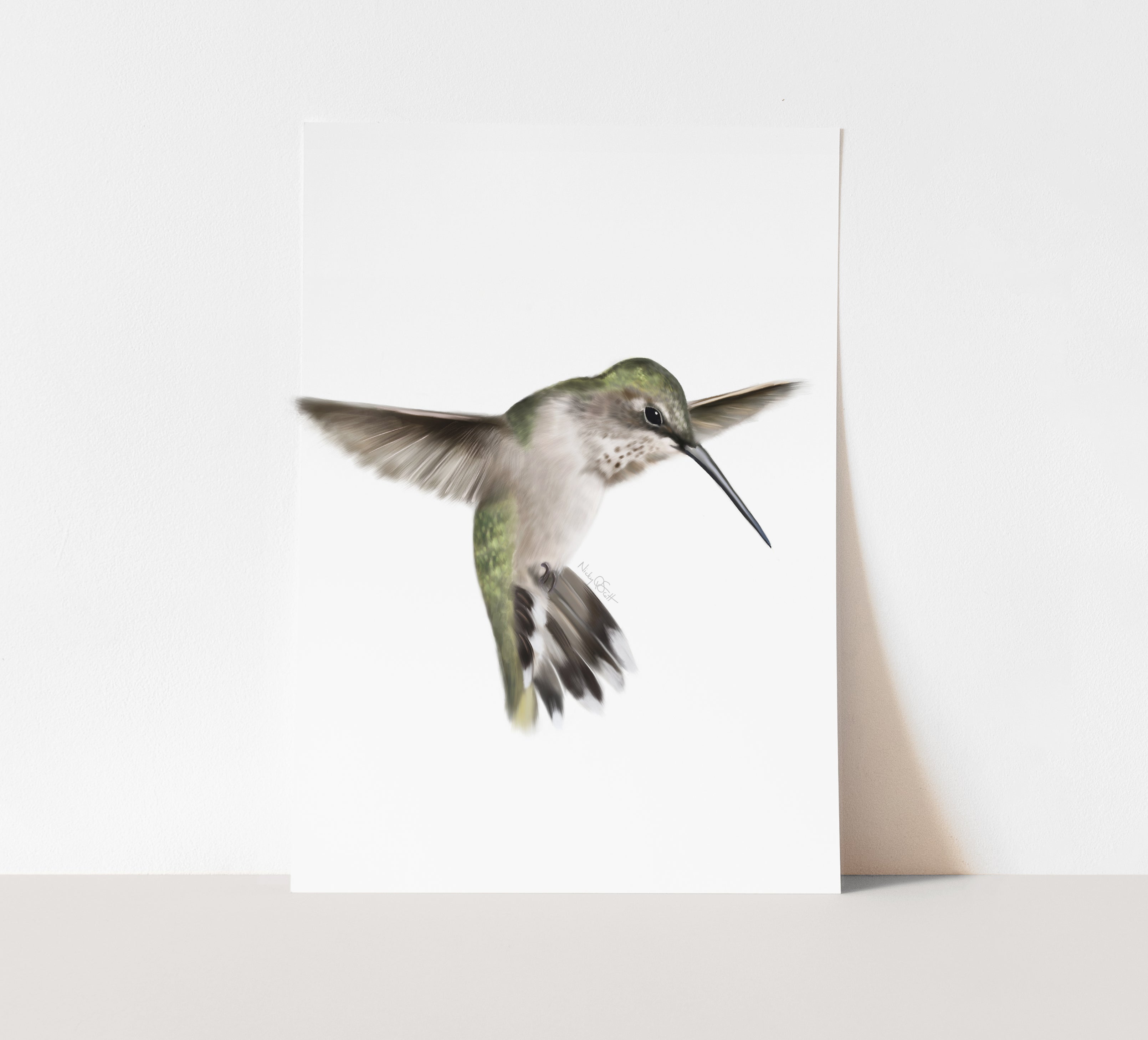 Green Hummingbird Art Print – Studio Q - Art by Nicky Quartermaine