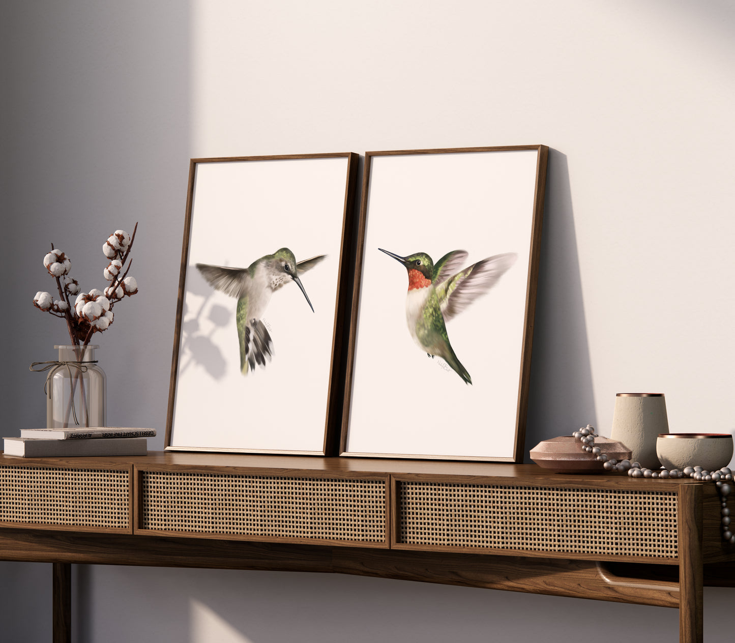 Hummingbird Art Prints - Set of 2