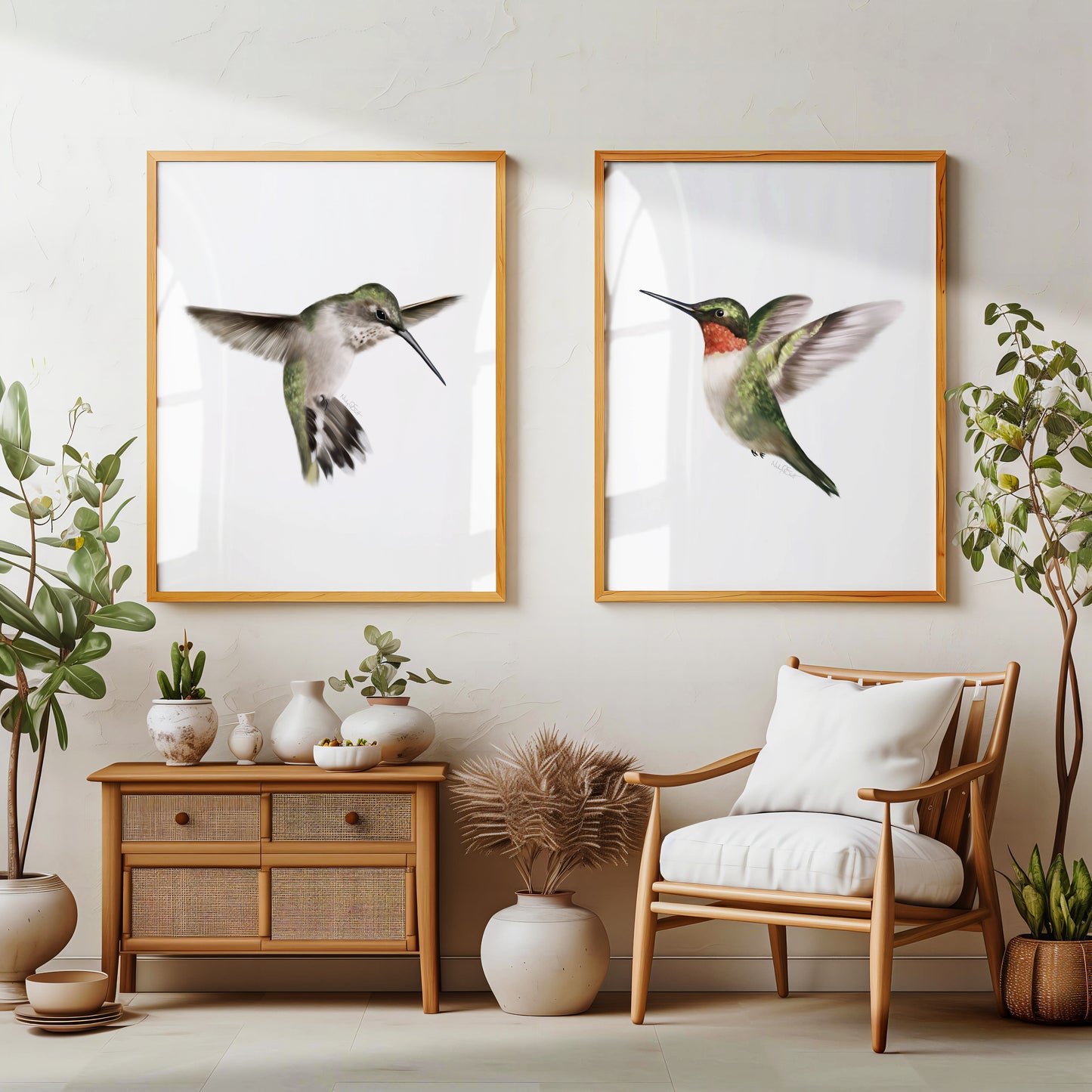 Hummingbird Art Prints - Set of 2