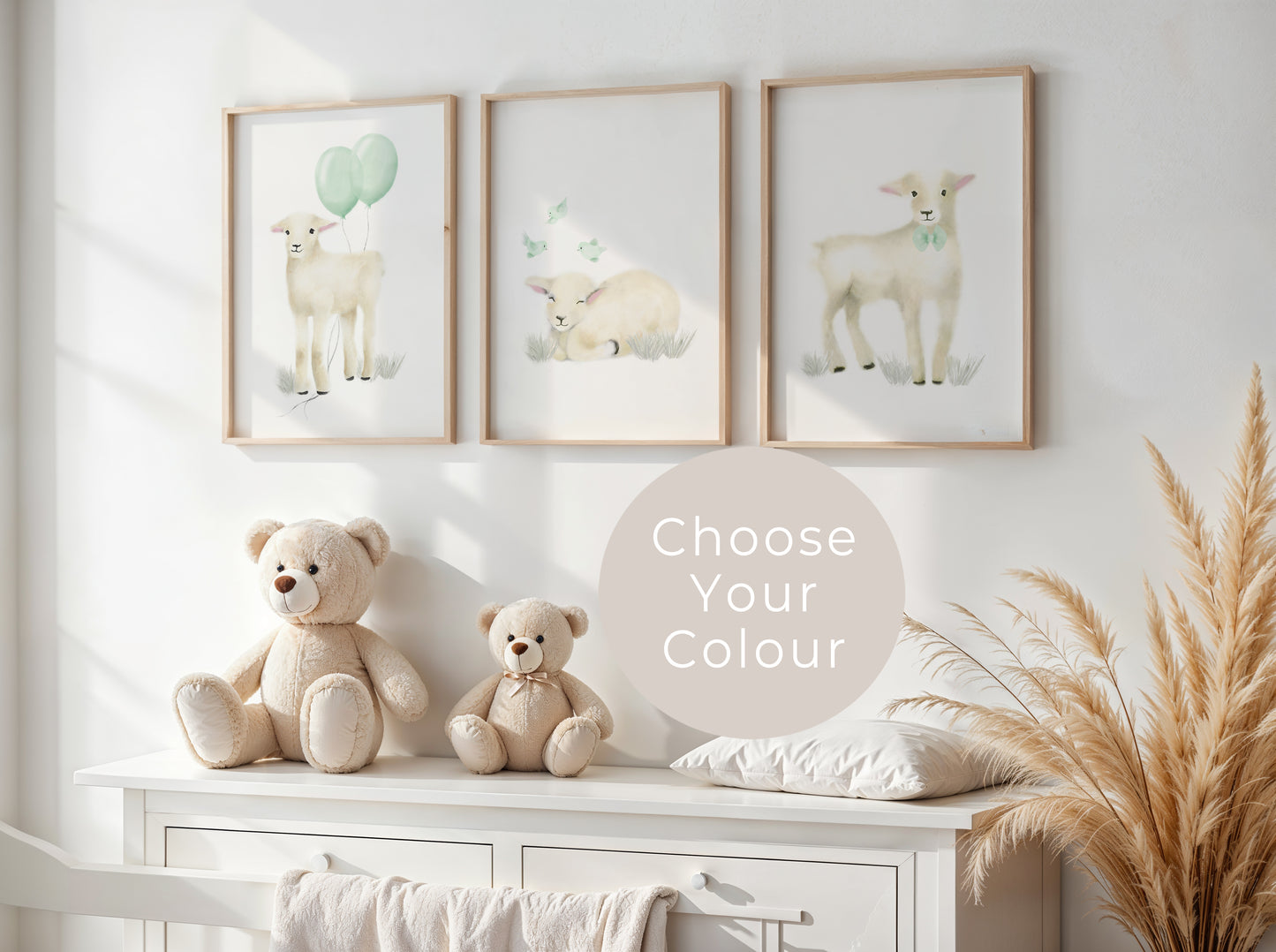 Baby Lamb Nursery Art Prints - Set of 3