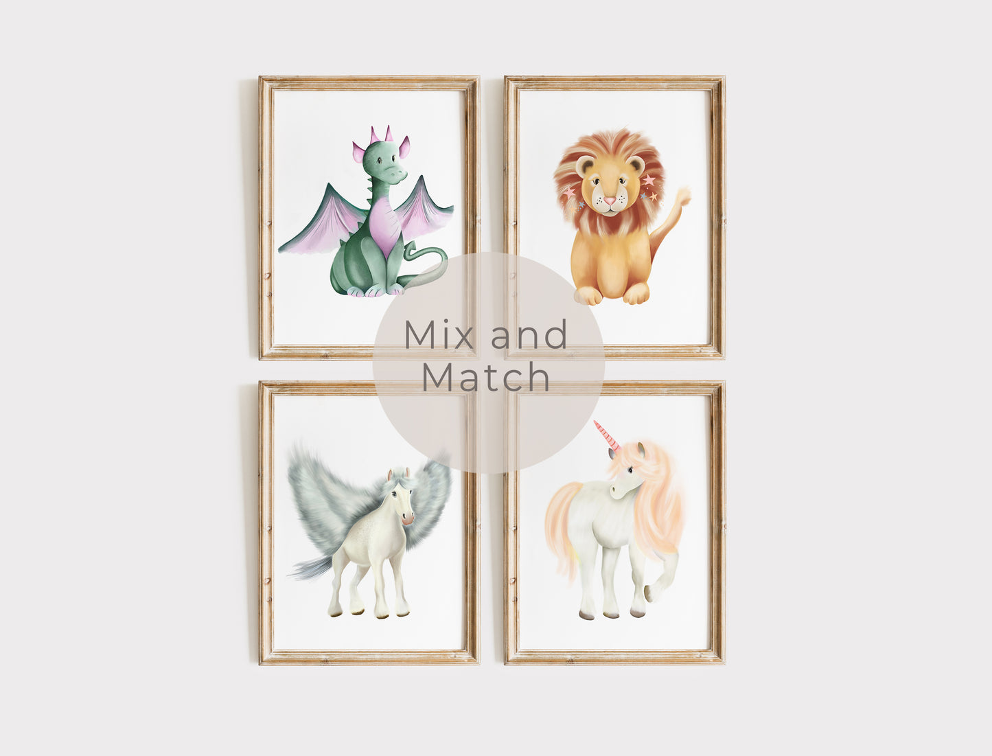 Mythological Animal Prints - Set of 4