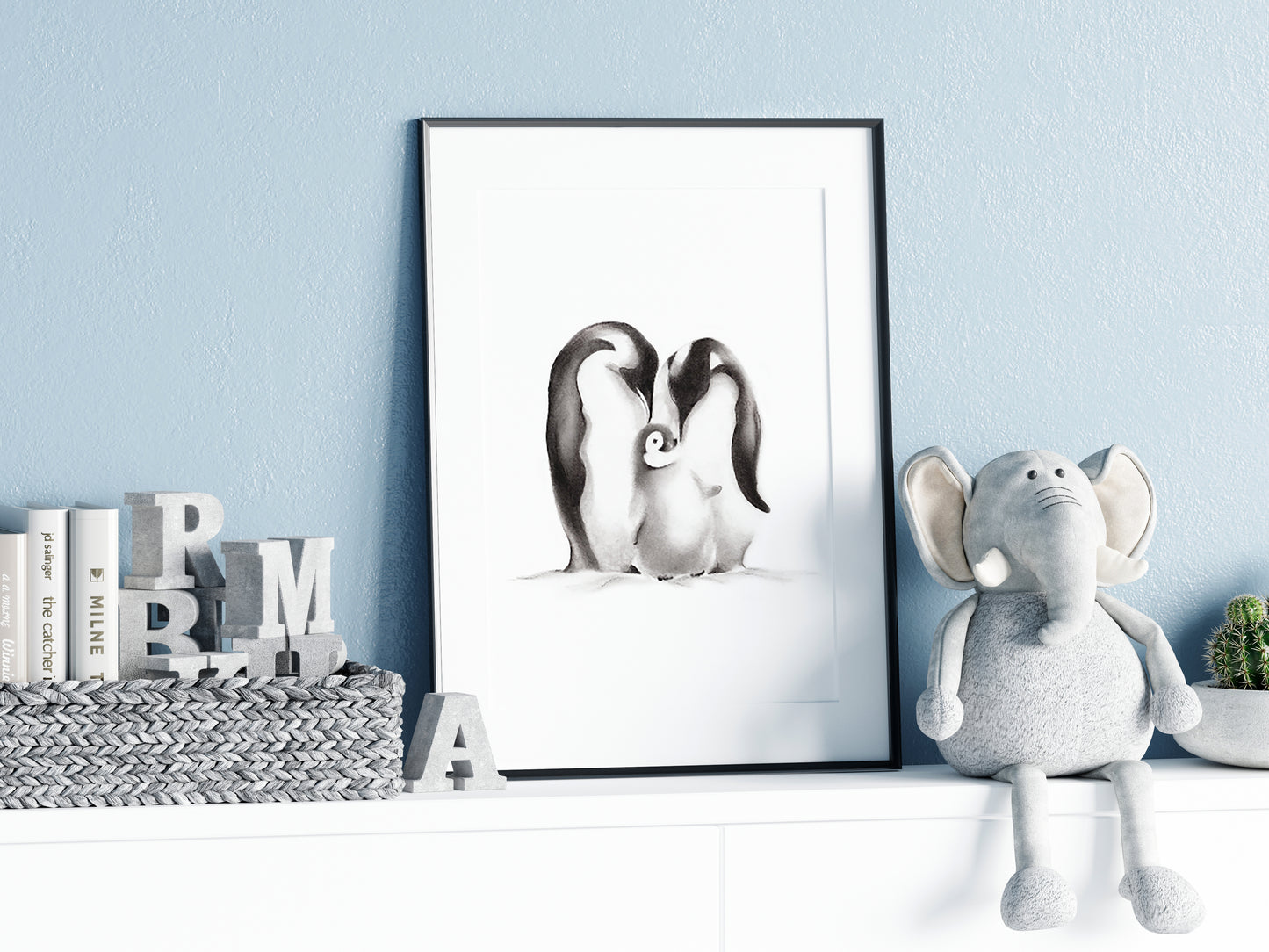 Penguin Family Drawing Print - Studio Q - Art by Nicky Quartermaine Scott