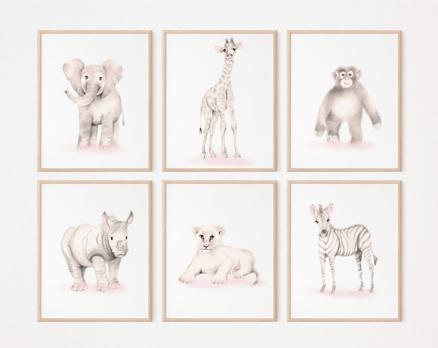 Safari Animal Prints Set 6 - Sweet Blush