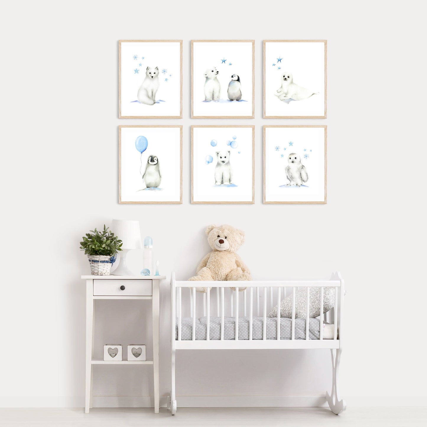 Arctic Animal Art Prints - Set of 6 - Studio Q - Art by Nicky Quartermaine Scott