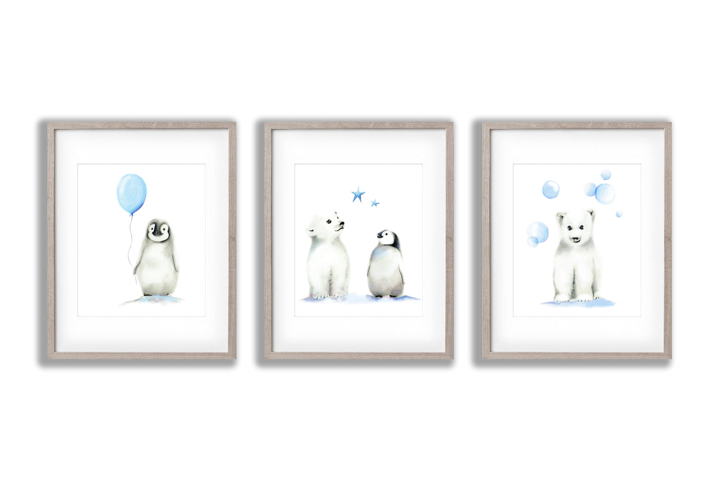 Arctic Friends Art Prints - Set of 3 - Studio Q - Art by Nicky Quartermaine Scott
