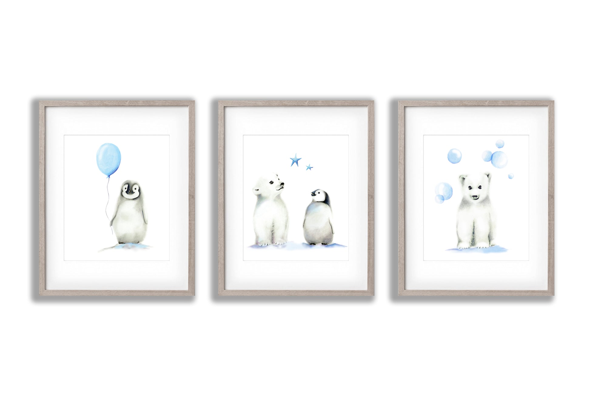 Arctic Friends Art Prints - Set of 3 - Studio Q - Art by Nicky Quartermaine Scott