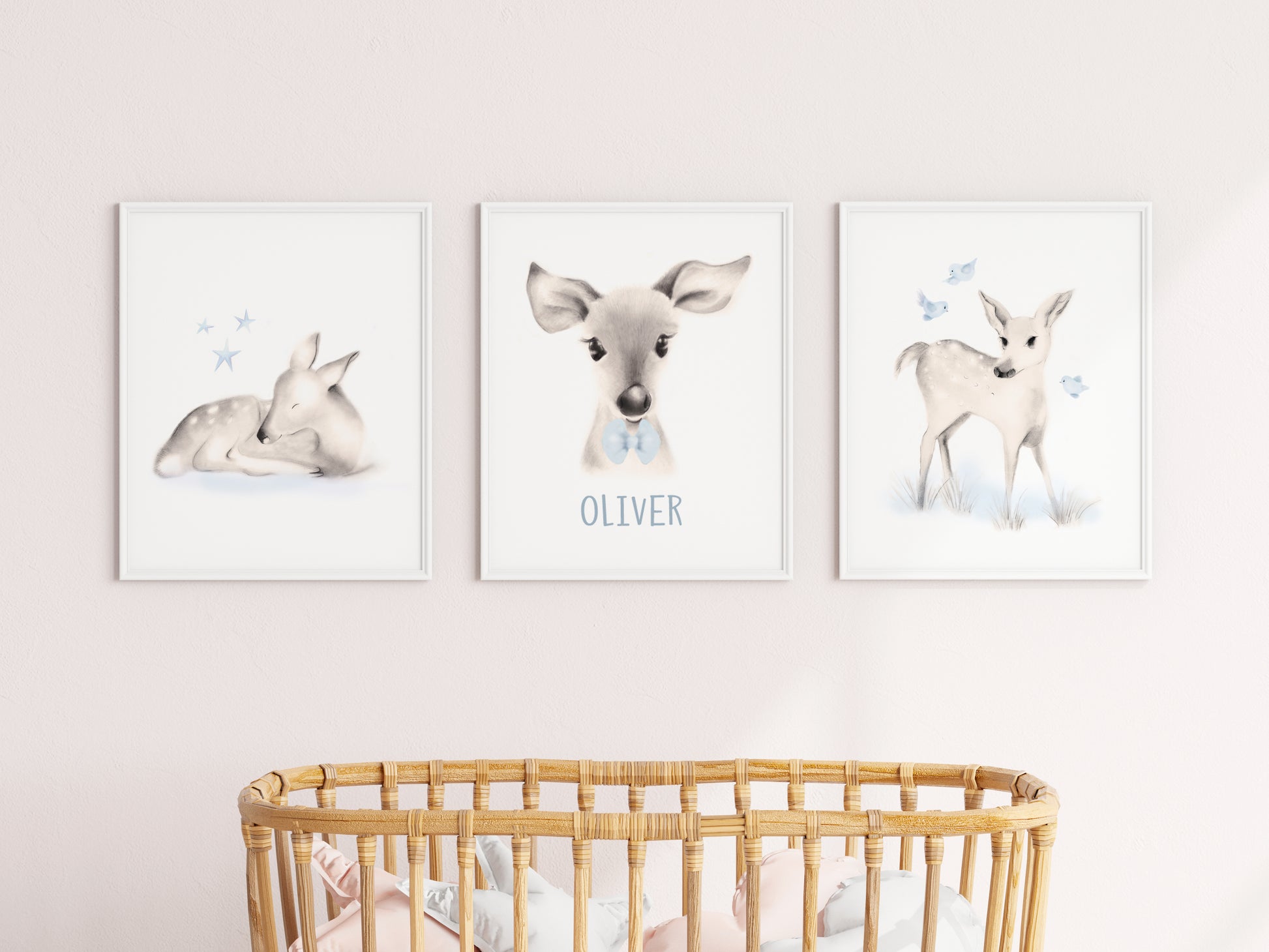 Deer Nursery Prints - Set of 3- Studio Q - Art by Nicky Quartermaine Scott