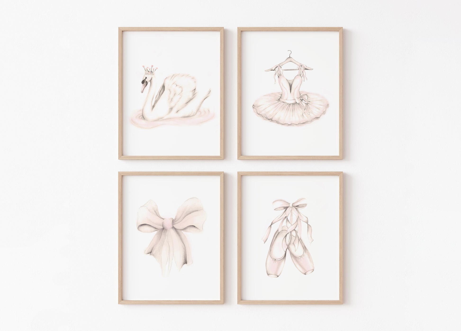 Ballet Dance Girl Art Prints -  Set of 4 - Studio Q - Art by Nicky Quartermaine Scott