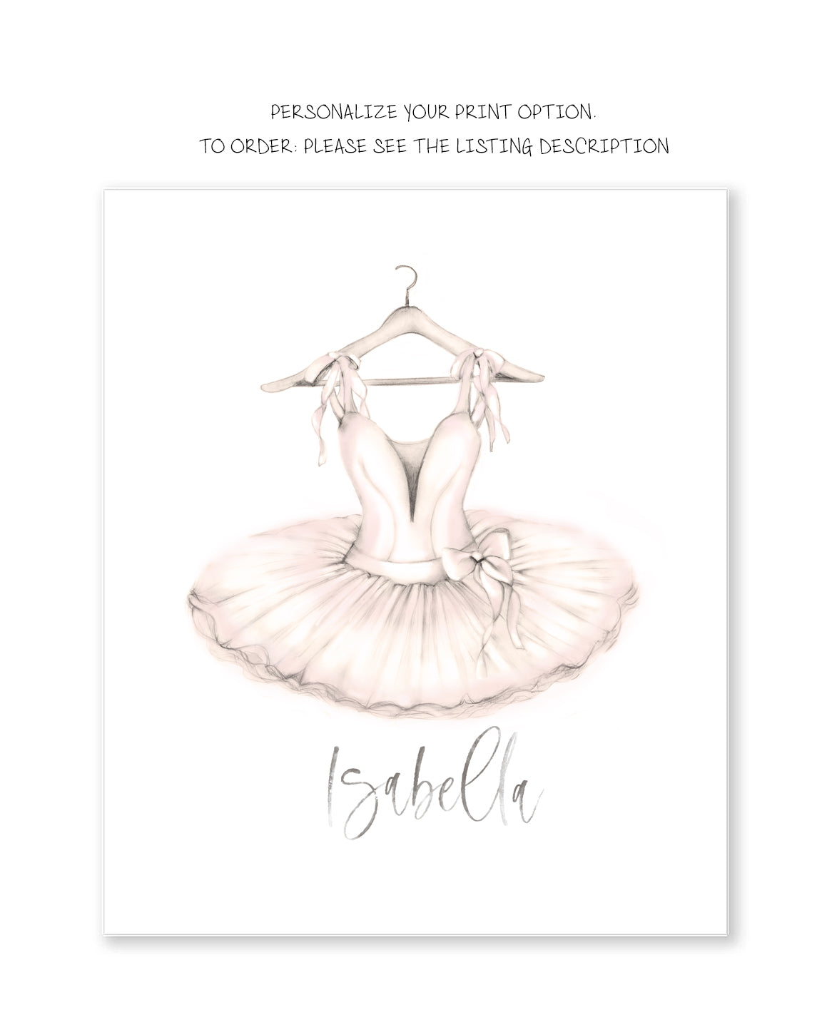Personalized Ballet Tutu Art Print