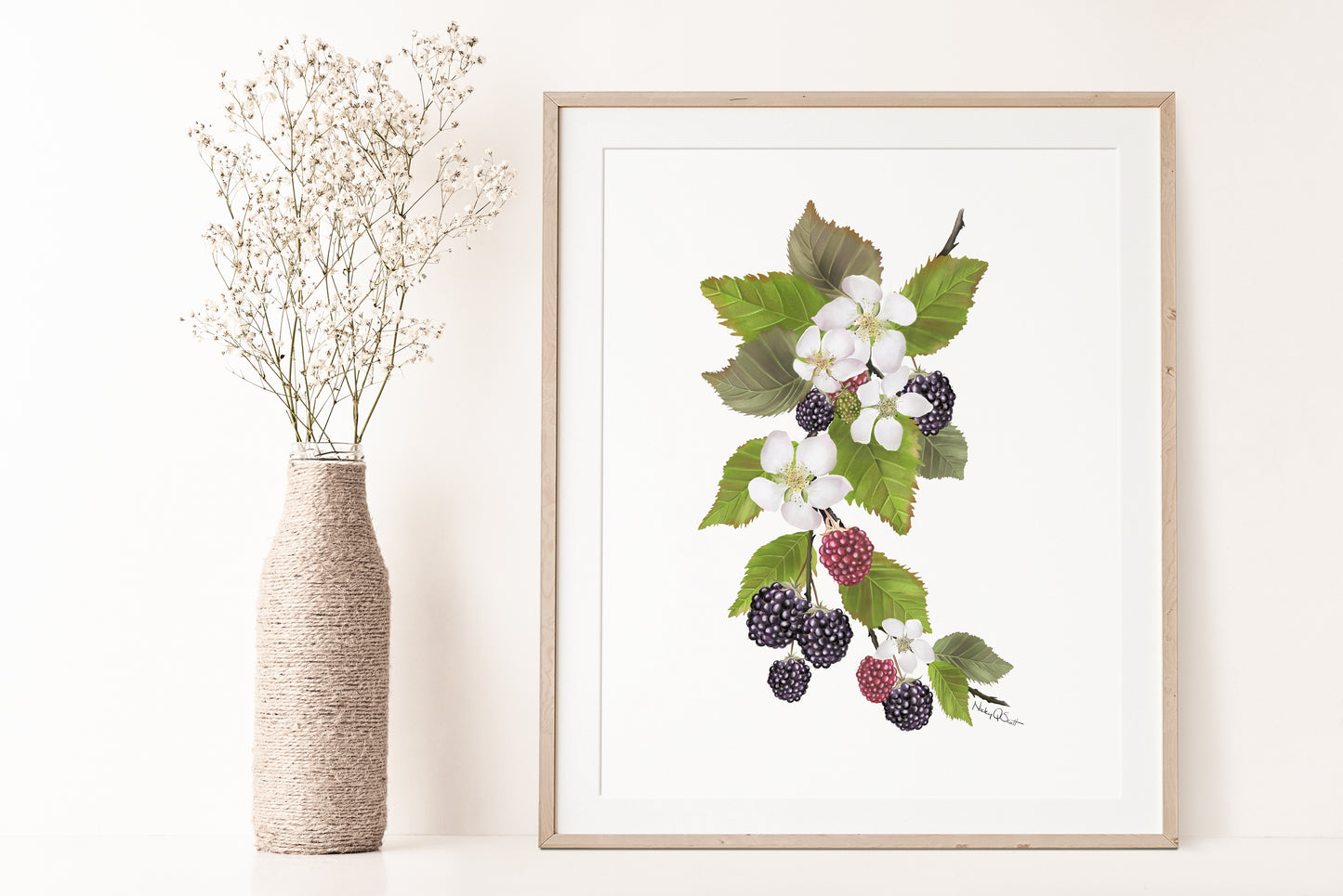 Blackberries Art Print - Studio Q - Art by Nicky Quartermaine Scott