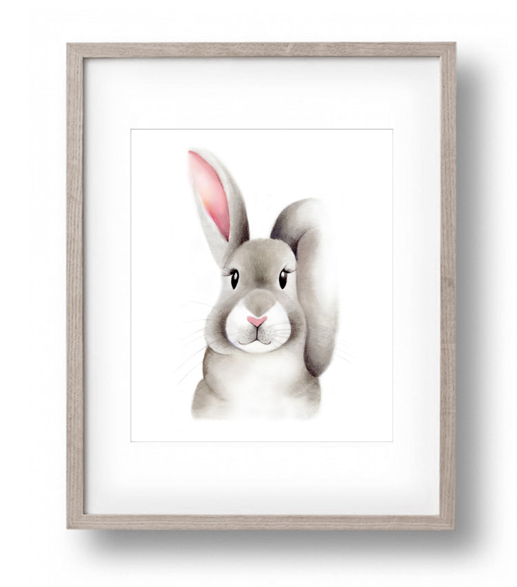 Baby Bunny Fluffy Face Print - Studio Q - Art by Nicky Quartermaine Scott