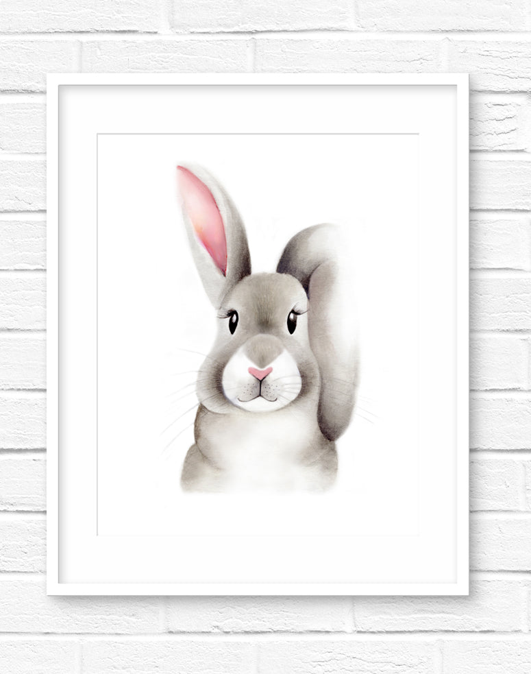 Baby Bunny Fluffy Face Print - Studio Q - Art by Nicky Quartermaine Scott