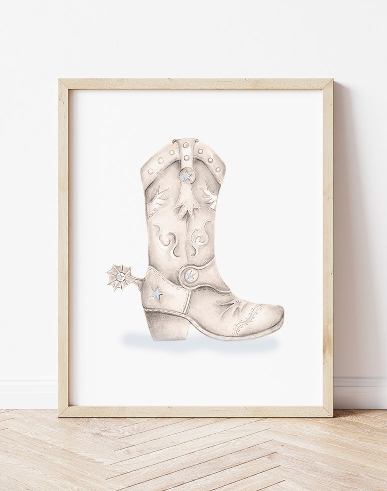 Personalized Cowboy Boot Print - Studio Q - Art by Nicky Quartermaine Scott
