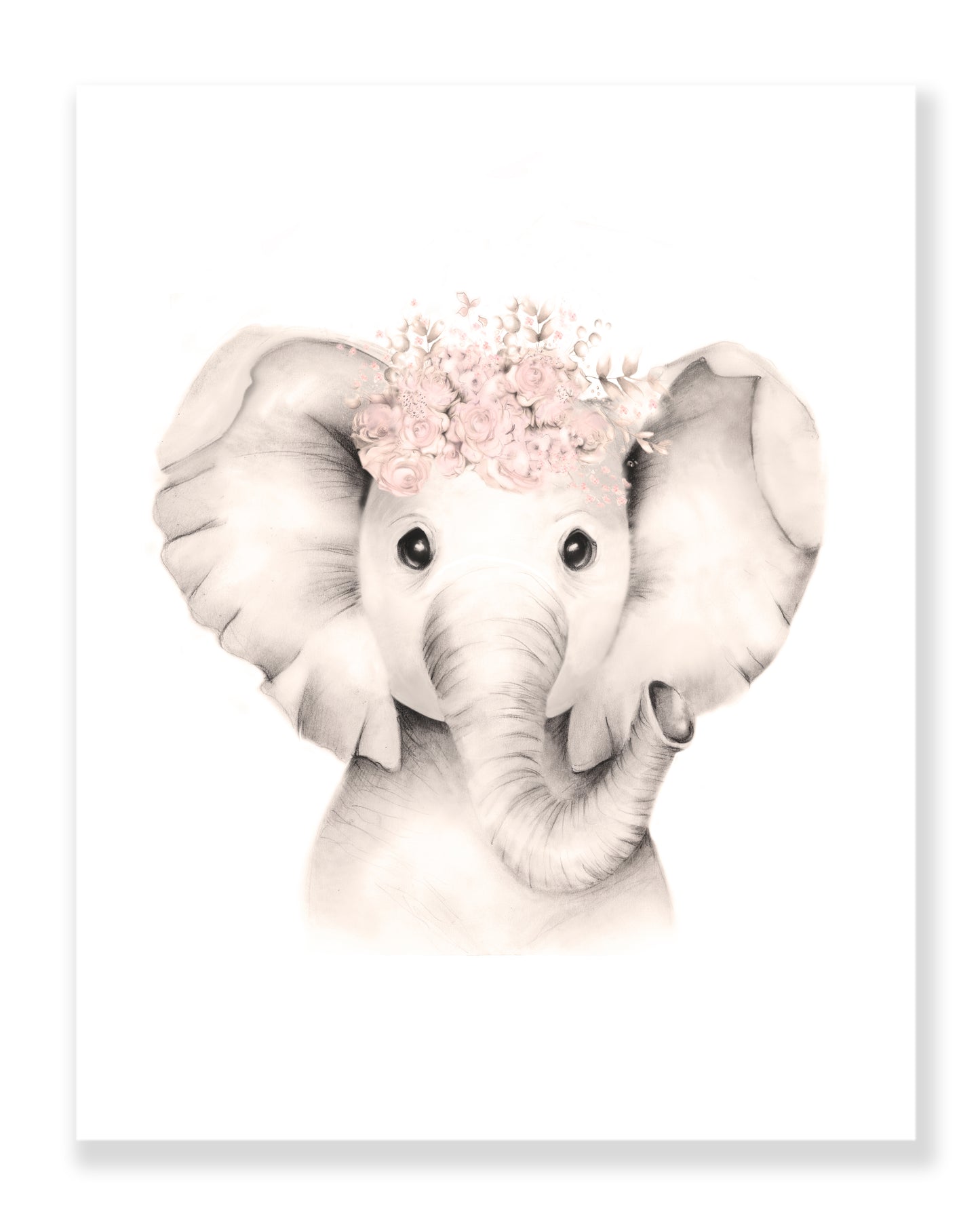 Flower Crown Animals in Sweet Blush - Set of 2 - Studio Q - Art by Nicky Quartermaine Scott